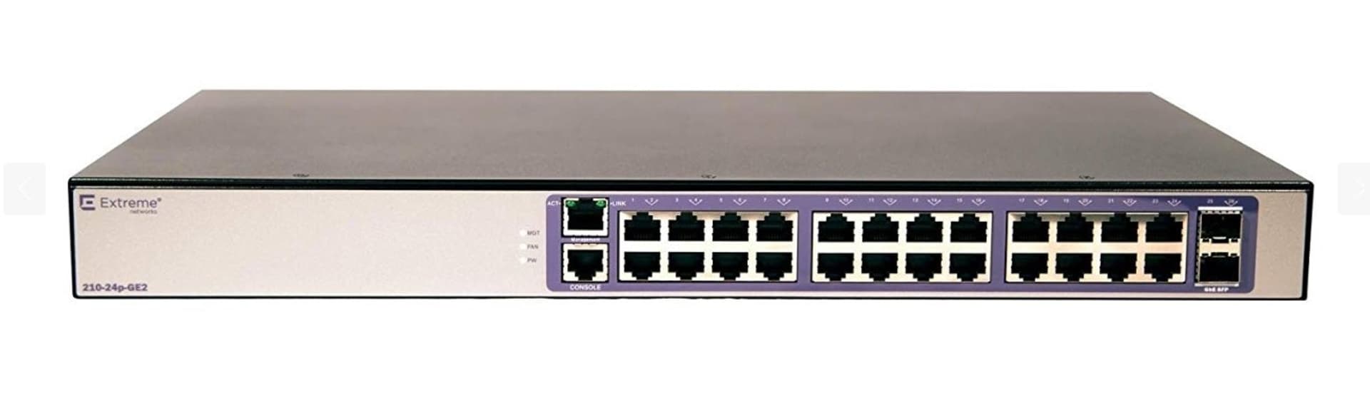 

Extreme Networks 210-24P-GE2/10/100/1000BASE-T POE+ 2 1GBE IN