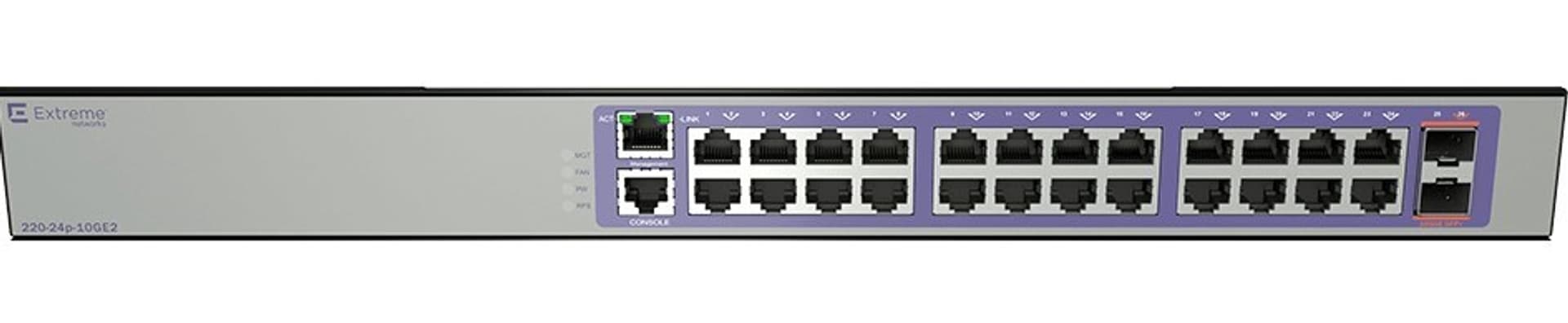 

Extreme Networks 220-24P-10GE2/10/100/1000BASE-T POE+ 2 10GBE IN
