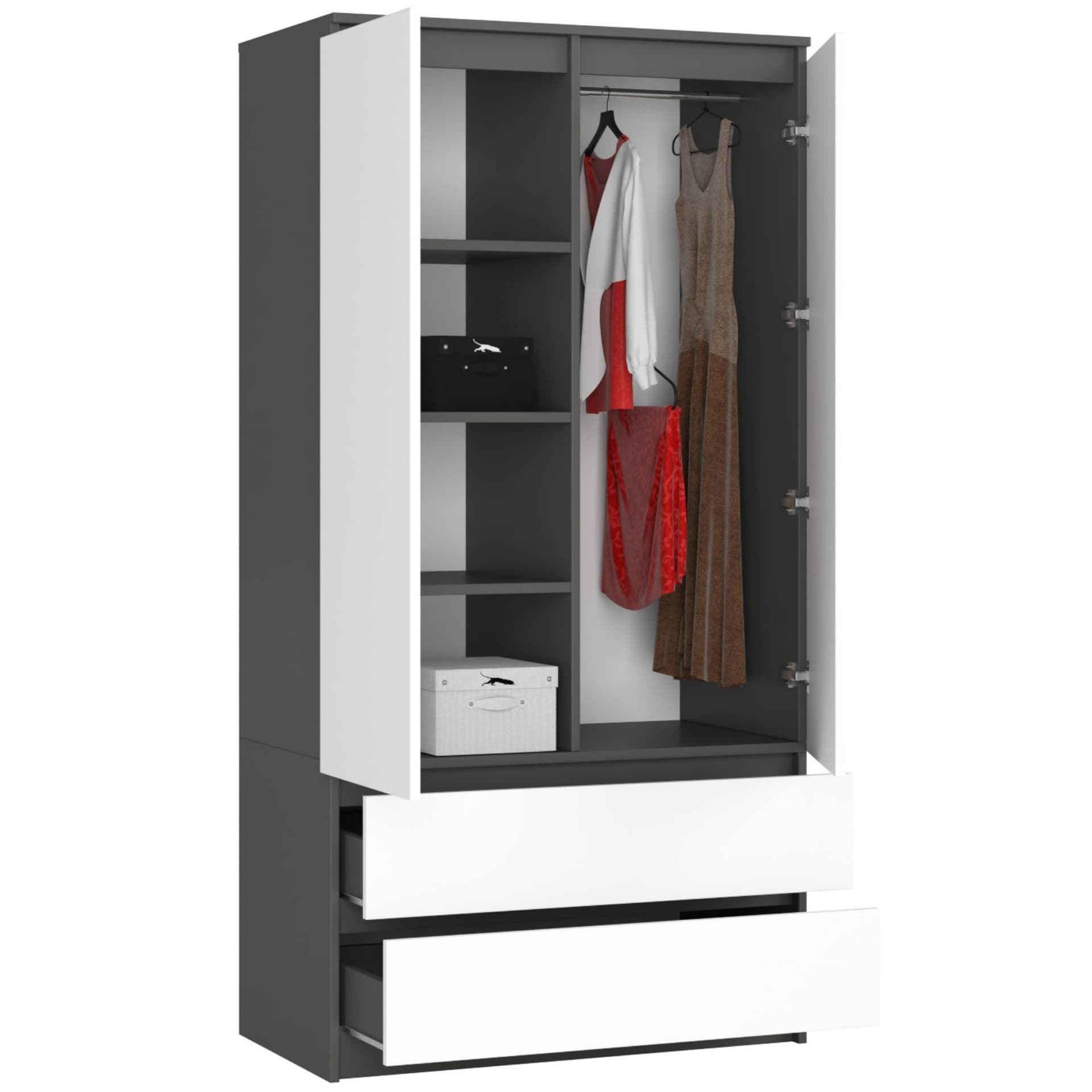 

SZAFA S90 2D 2SZ CLP GRAFIT SZARY / BIAŁA