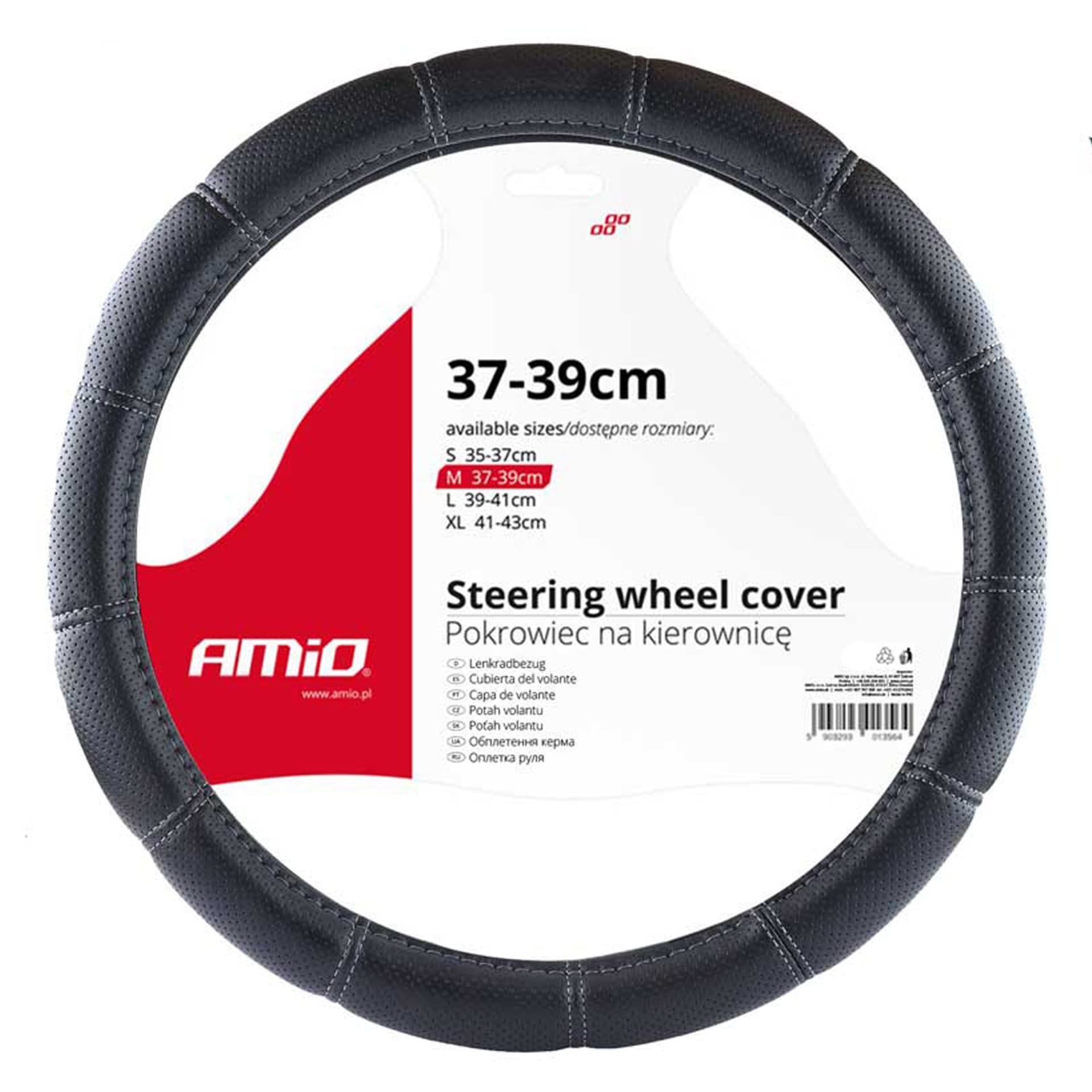 

Pokrowiec nakładka na kierownicę samochodową m 37-39cm swc-29-m amio-02566