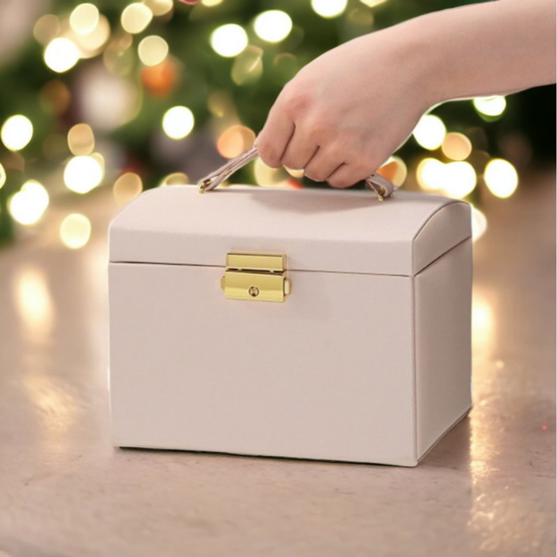 

Szkatułka na biżuterię kuferek etui organizer PD120PR