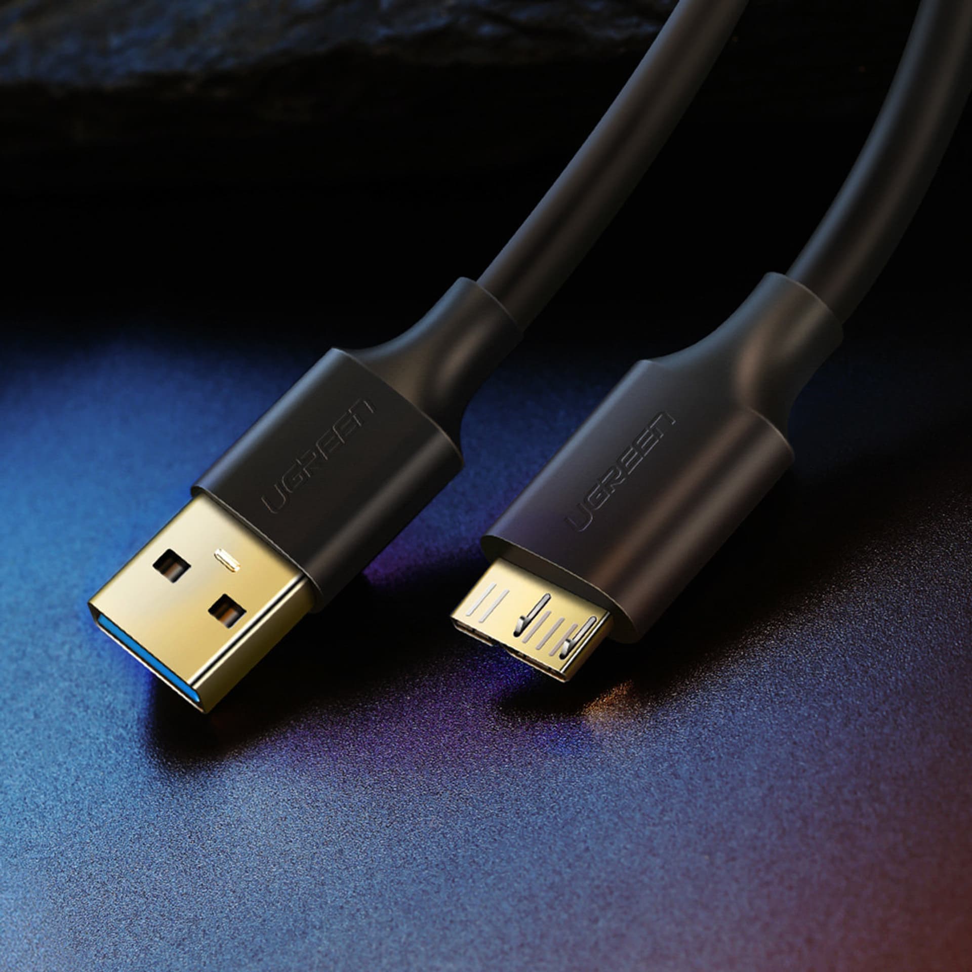 

Kabel przewód do dysku USB-A 3.0 - Micro USB-B SuperSpeed 5Gb/s 1m czarny