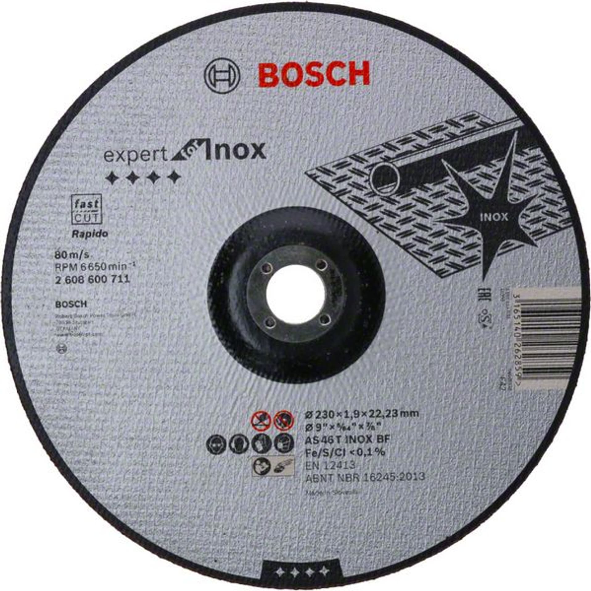 

TARCZA WYPUKŁA T27 230*22*1.9 BOSCH RAPIDO