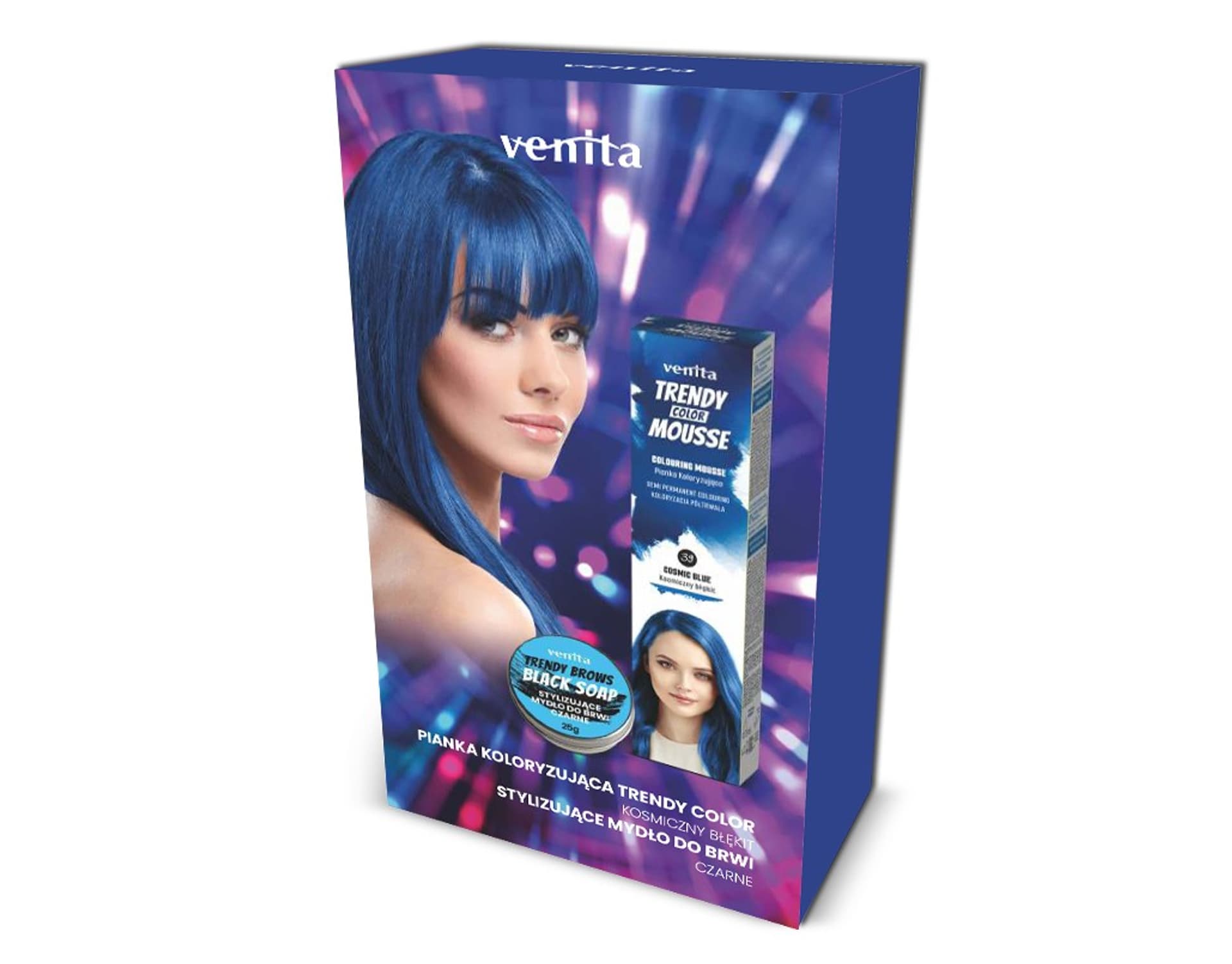 

VENITA Zestaw prezentowy dla kobiet Trendy Color (Pianka nr 39+Mydło do brwi czarne)