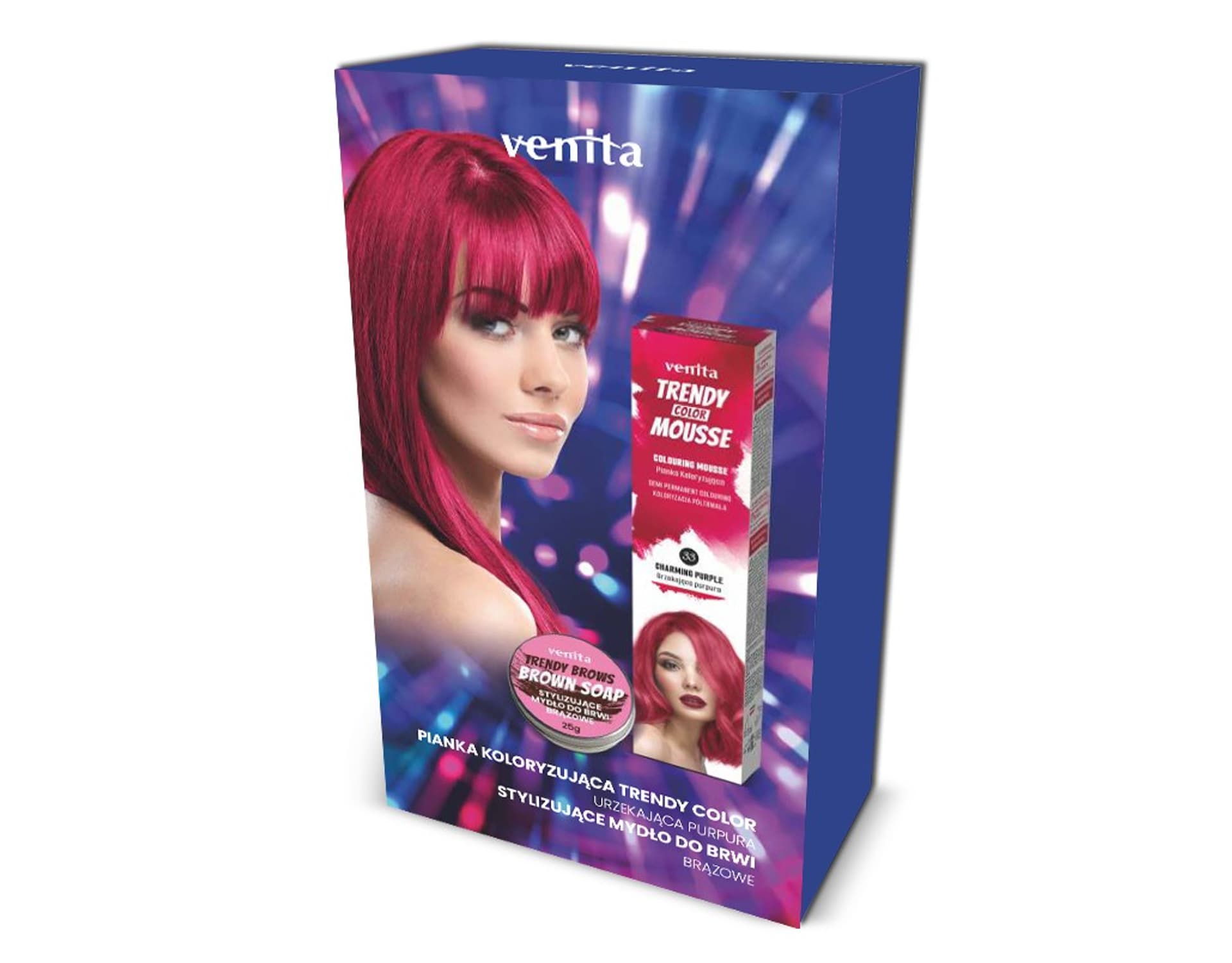 

VENITA Zestaw prezentowy dla kobiet Trendy Color(Pianka nr 33+Mydło do brwi brązowe)