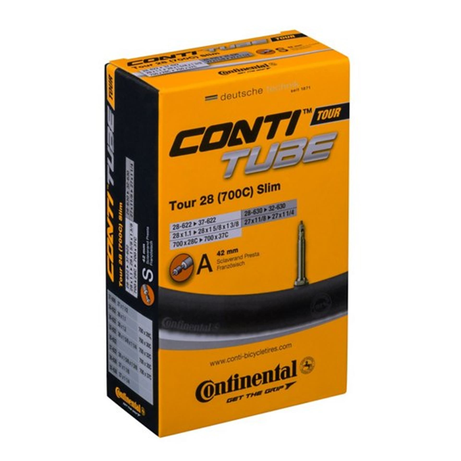 

Dętka rowerowa trekingowa Continental Tour 28 28-37x622 presta S42mm
