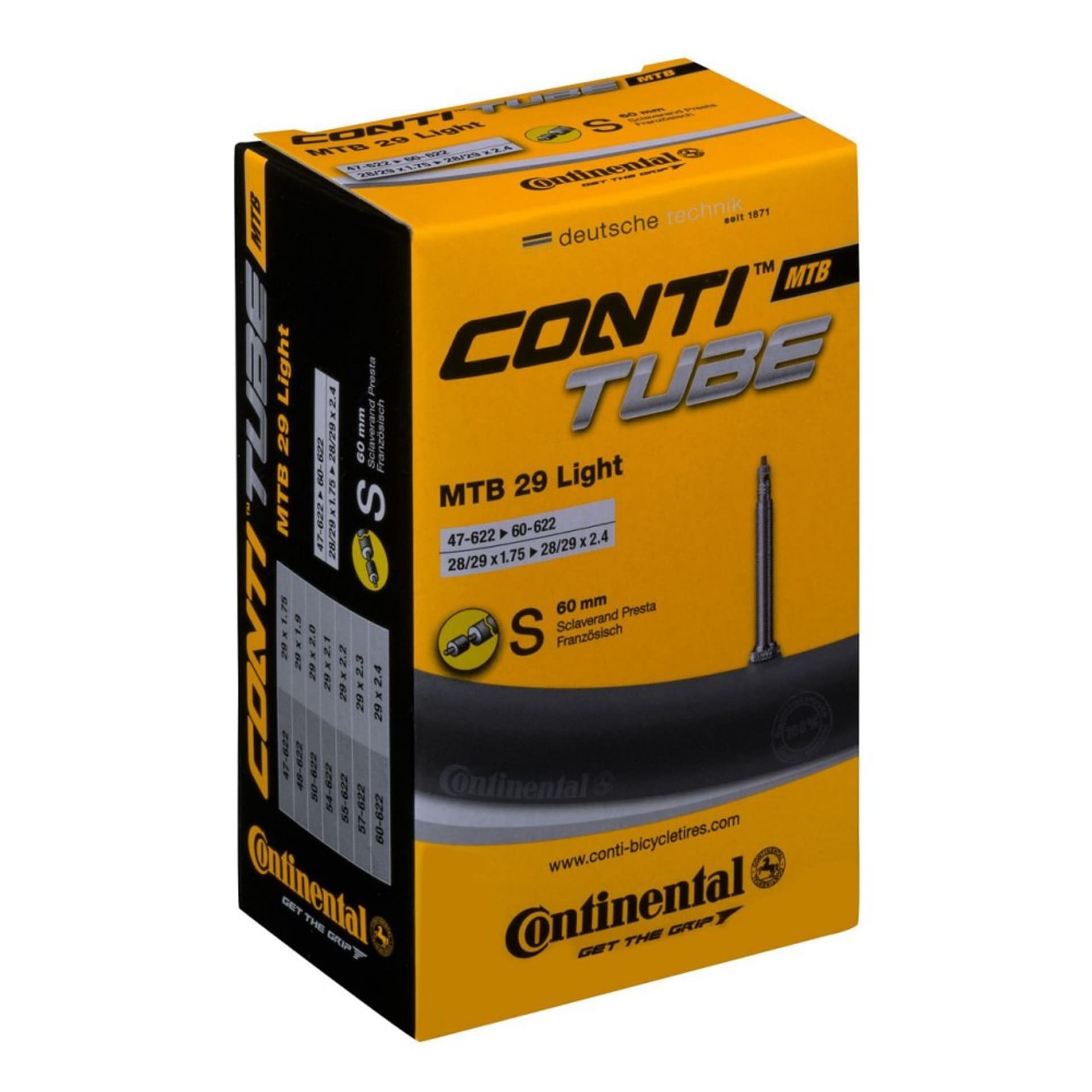 

Dętka rowerowa MTB Continental Light 29 1.75-2.4 presta S60mm
