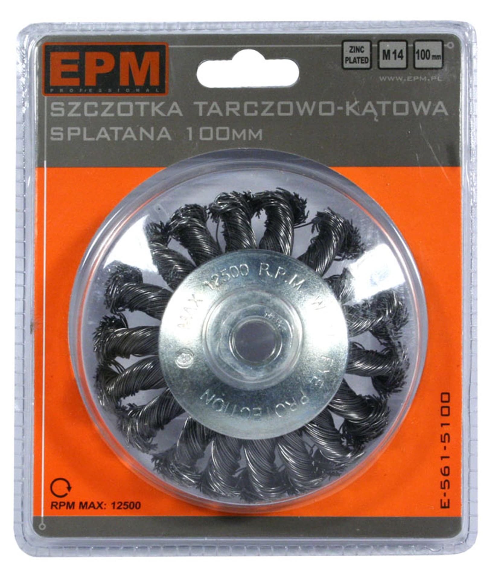 

SZCZOTKA TARCZOWO KĄTOWA SPLATANA 100MM ZN