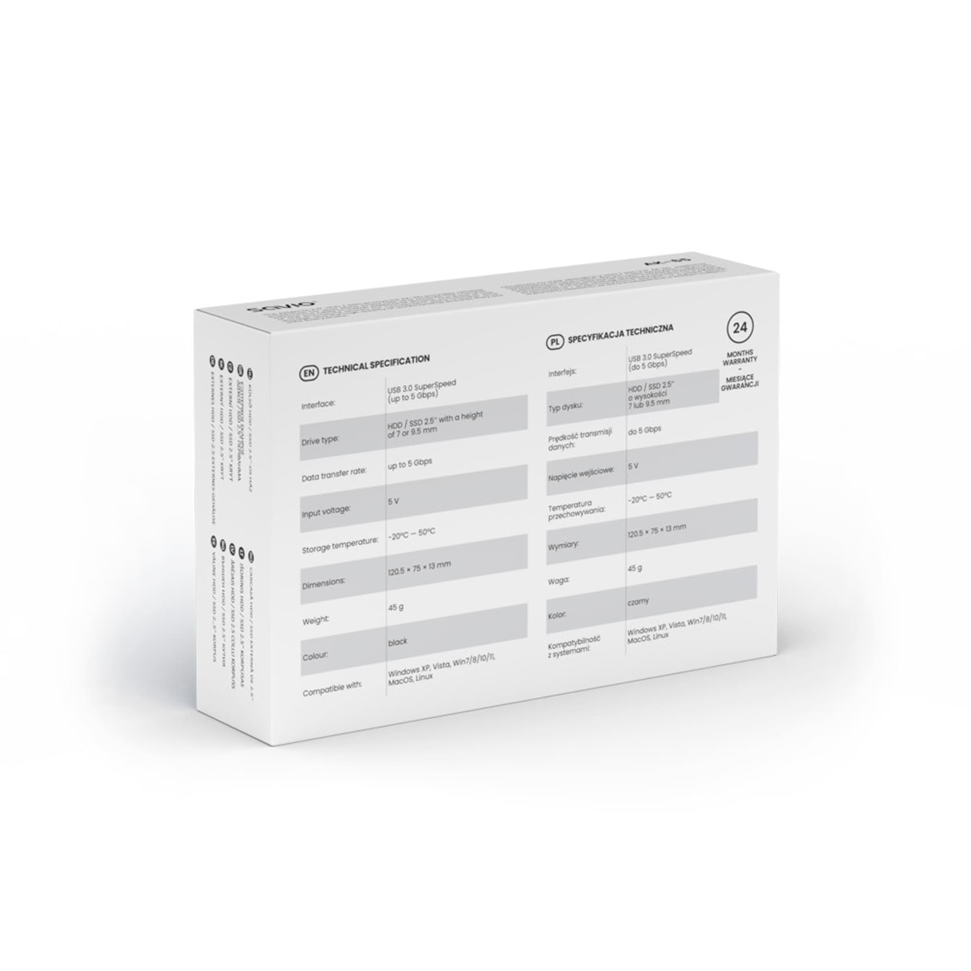

SAVIO ZEWNĘTRZNA OBUDOWA NA DYSK HDD/SDD 2,5", USB 3.0, AK-65