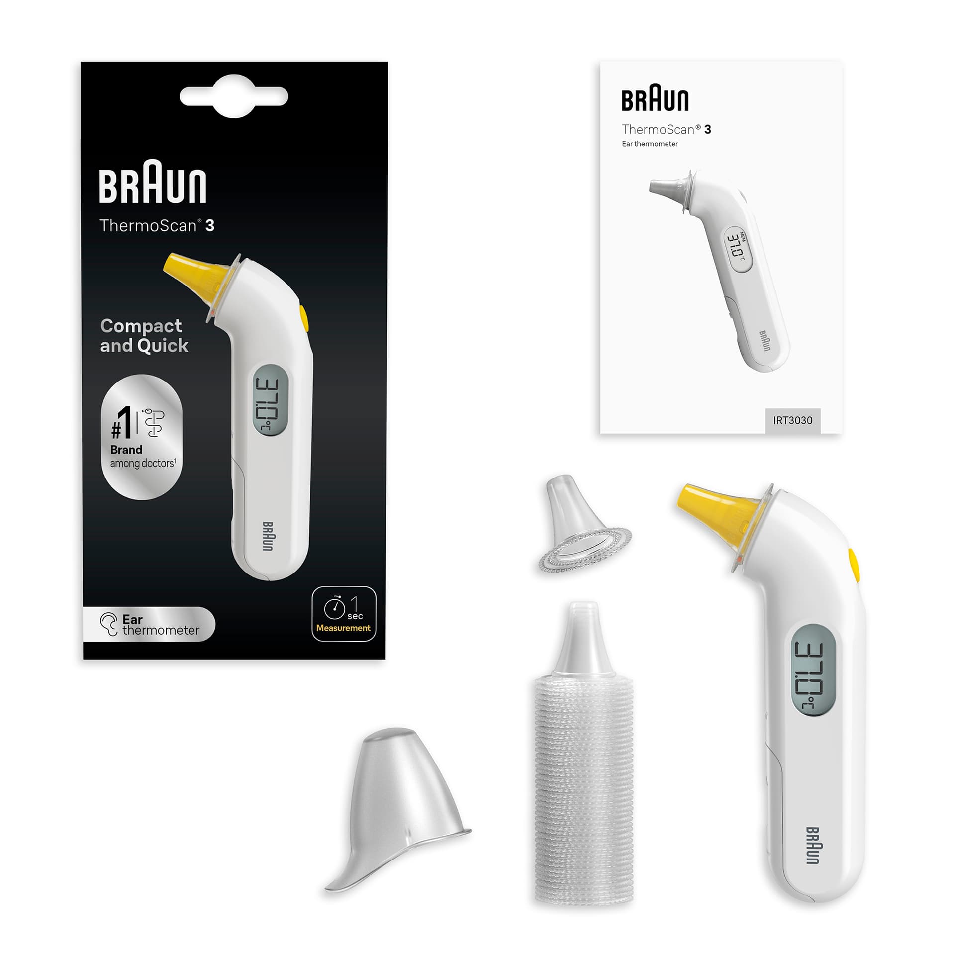 

Braun IRT3030 ThermoScan 3 Termometr ThermoScan 3 elektroniczny do ucha dla dzieci i noworodków