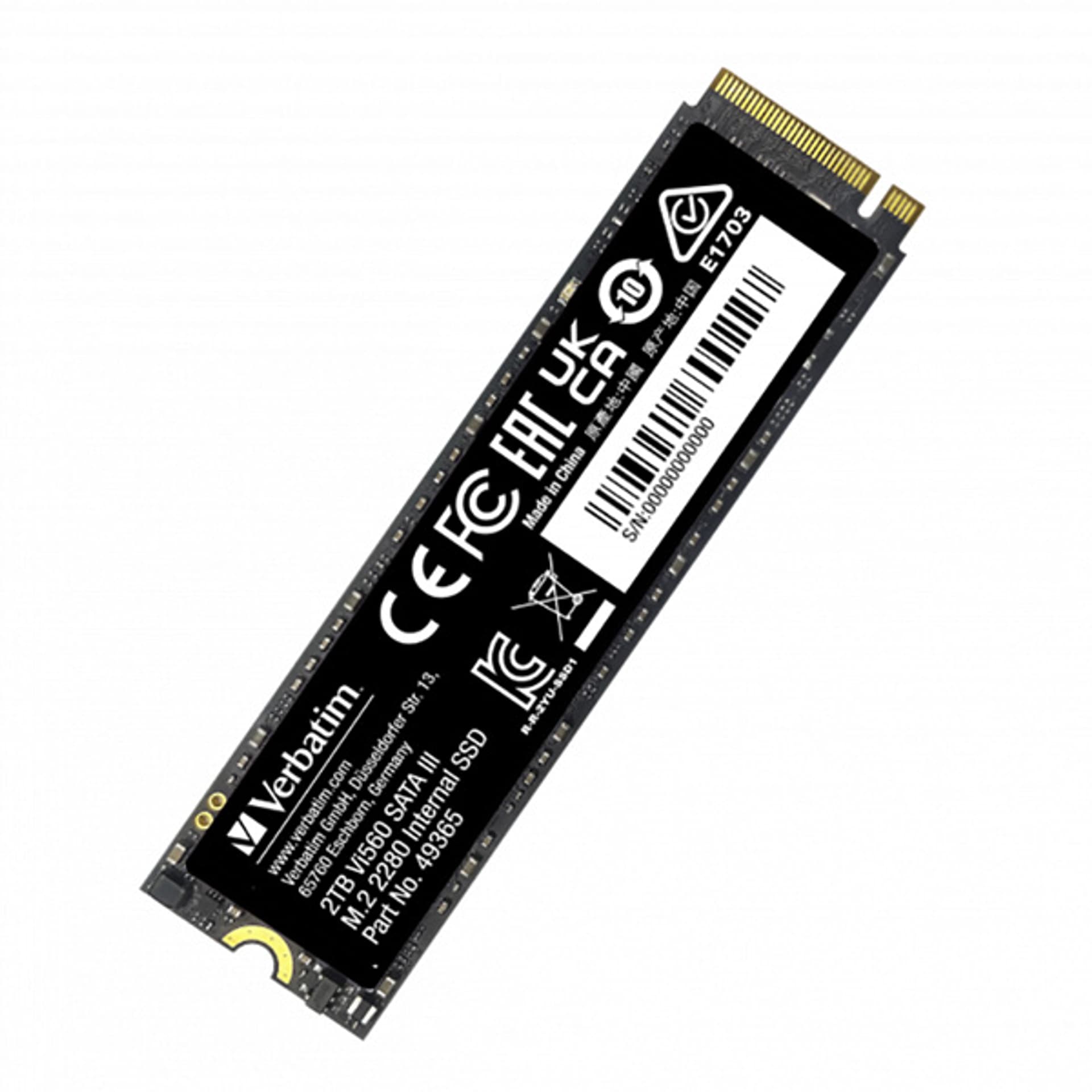 

Dysk SSD wewnętrzny Verbatim wewnętrzny M.2 SATA III, 2000GB, 2TB, Vi560, 49365, 550 MB/s-R, 500 MB/s-W