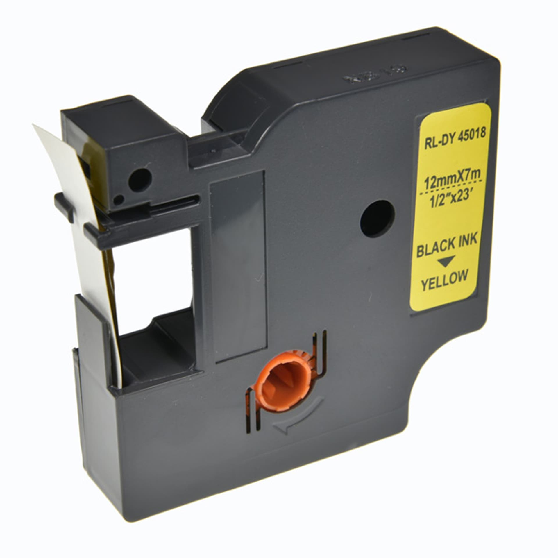 

G&G kompatybilny taśma do drukarek etykiet, dla Dymo, RL-DY 45018P BK/YE, S0720580, 45018, czarny druk/żółty podkład, 7m, 12mm, D1
