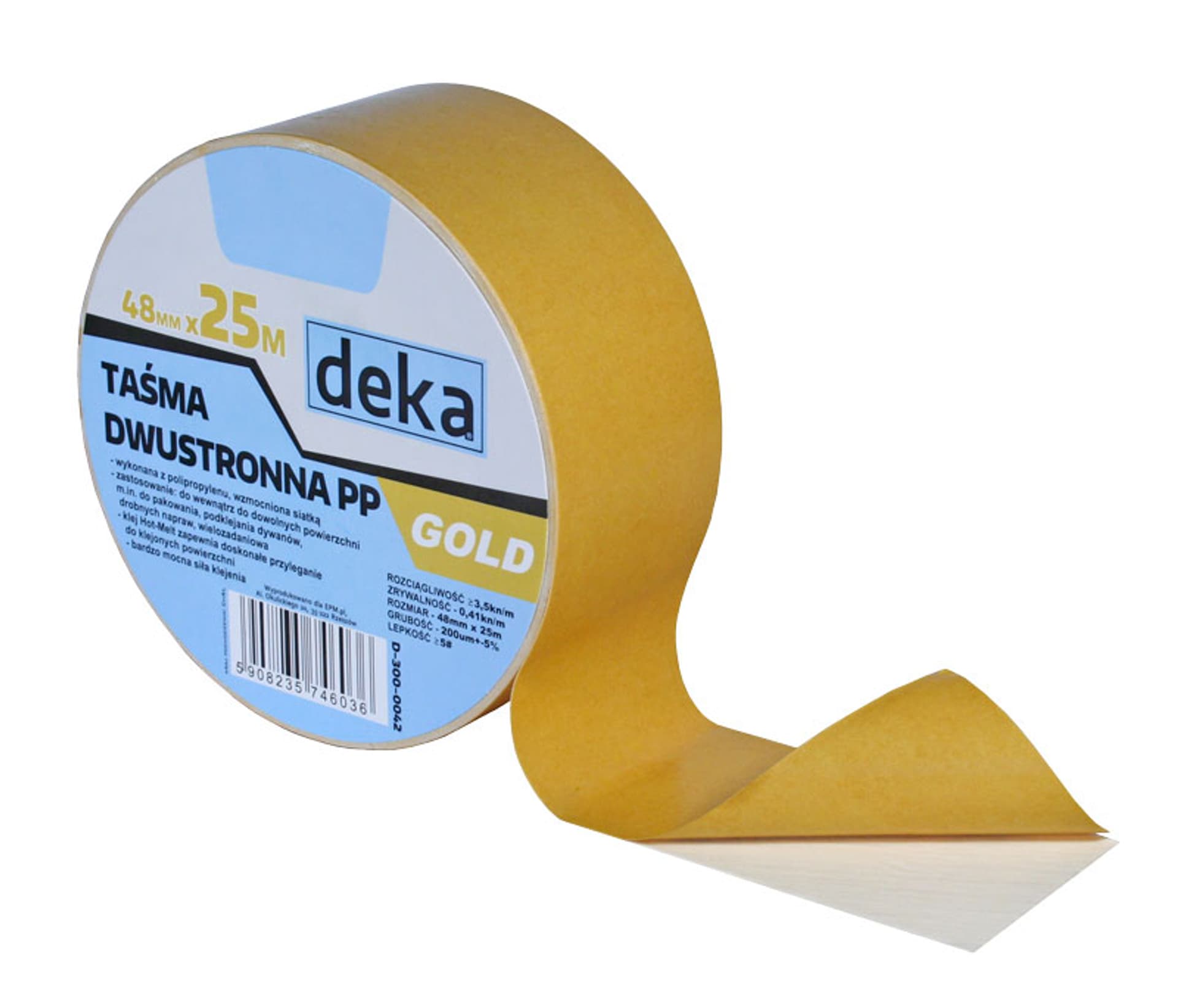 

TAŚMA DWUSTRONNA PP GOLD 48MM*25M