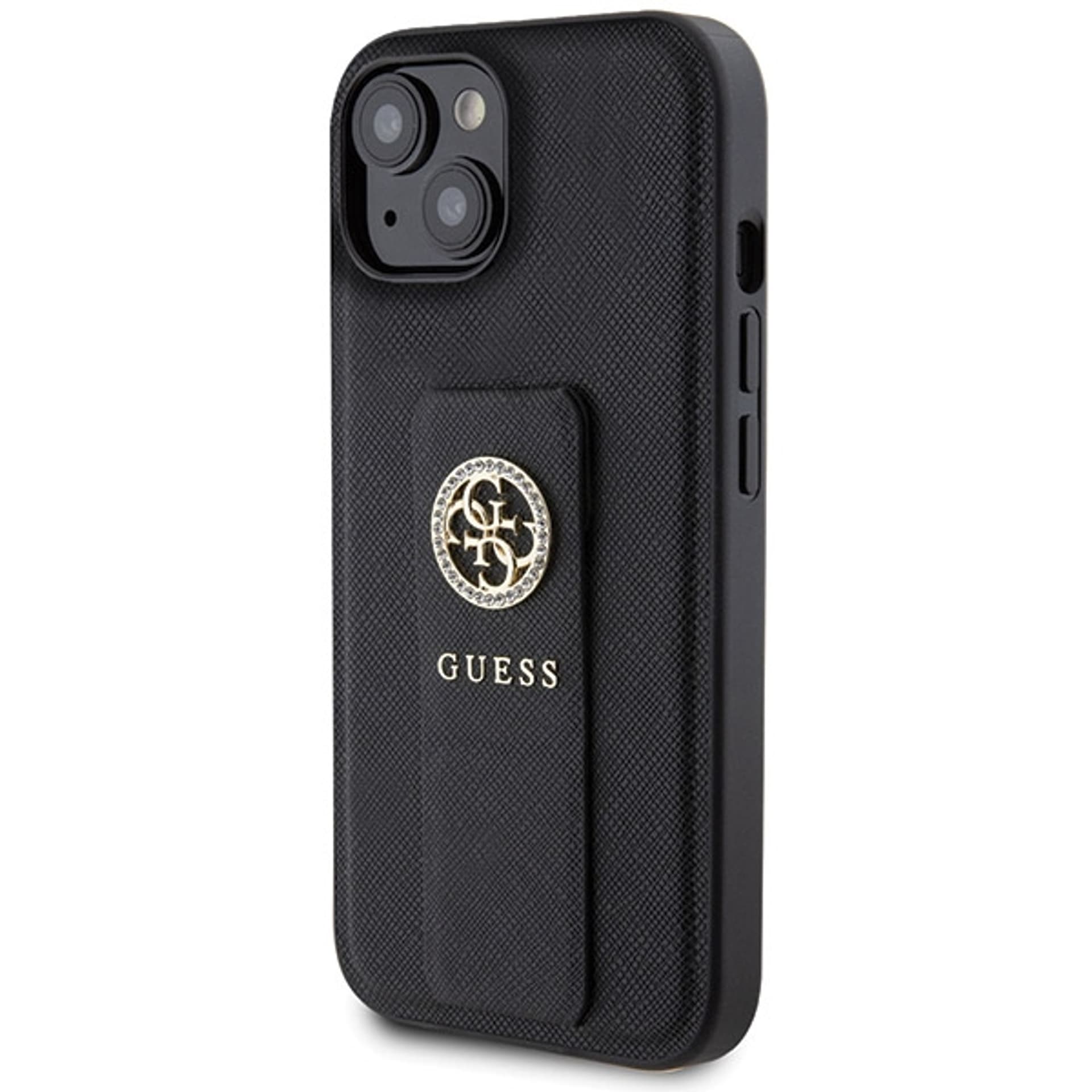 

Guess GUHCP15SPGSSADK iPhone 15 / 14 / 13 6.1" czarny/black hardcase Grip Stand 4G Saffiano Strass