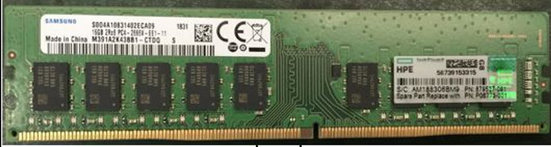 

Hewlett Packard Enterprise DIMM 16GB PC4-2666V-E 1Gx8 S
