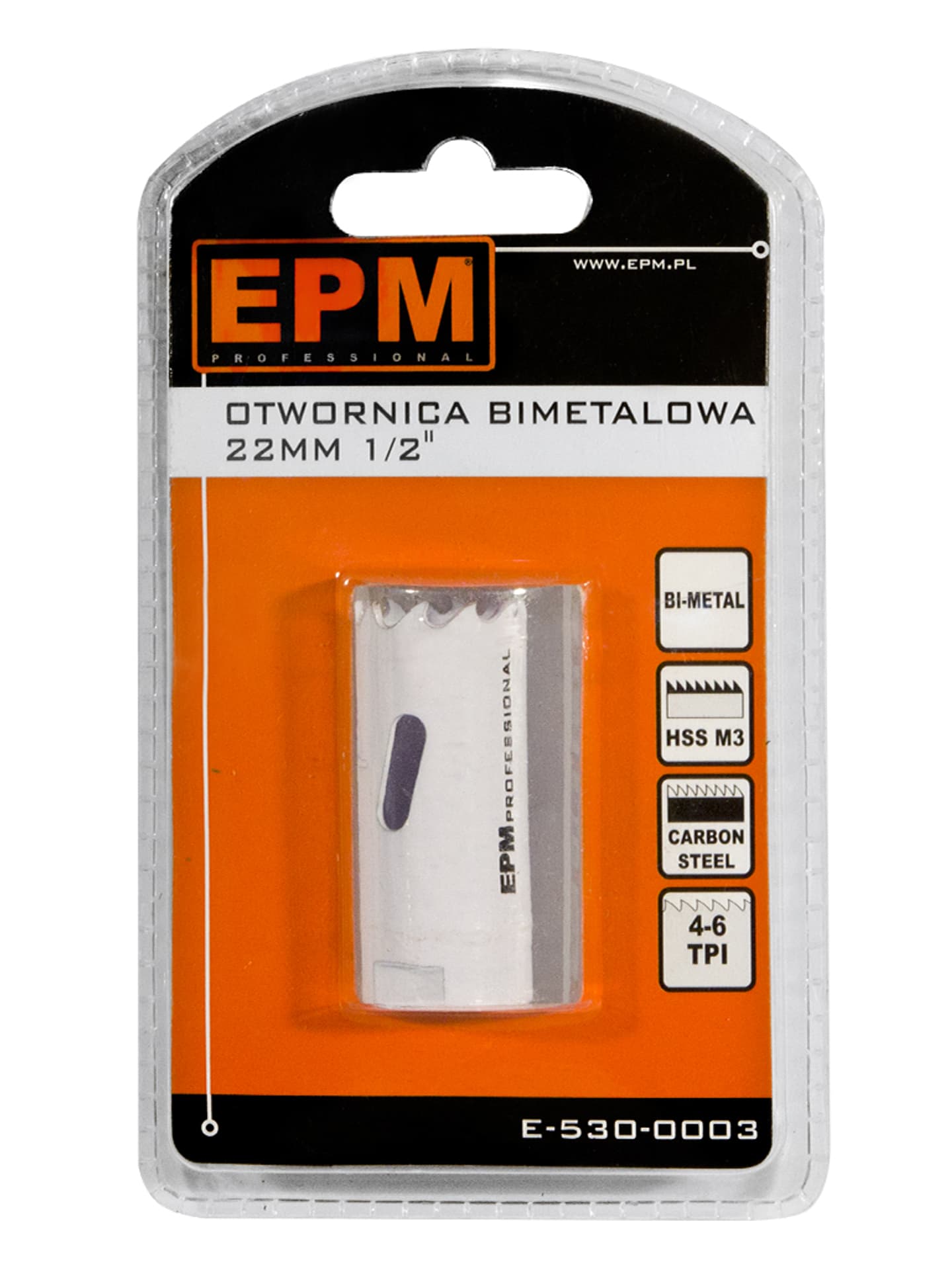 

OTWORNICA BI-METALOWA 22MM UCHWYT 1/2''