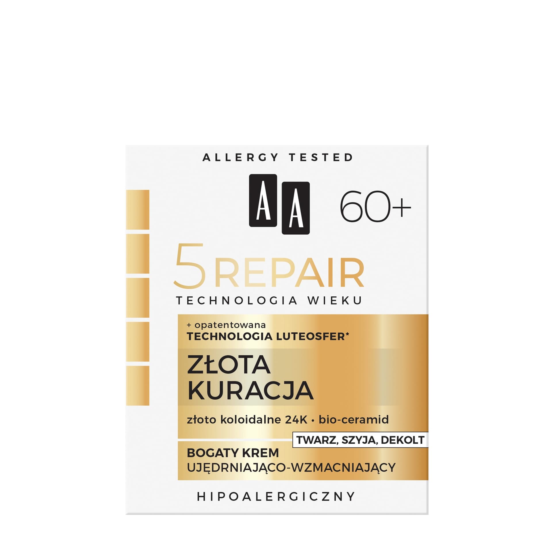 

AA Technologia Wieku 5 Repair 60+ Złota Kuracja Krem ujędrniająco-wzmacniający na twarz,szyję i dekolt 50ml