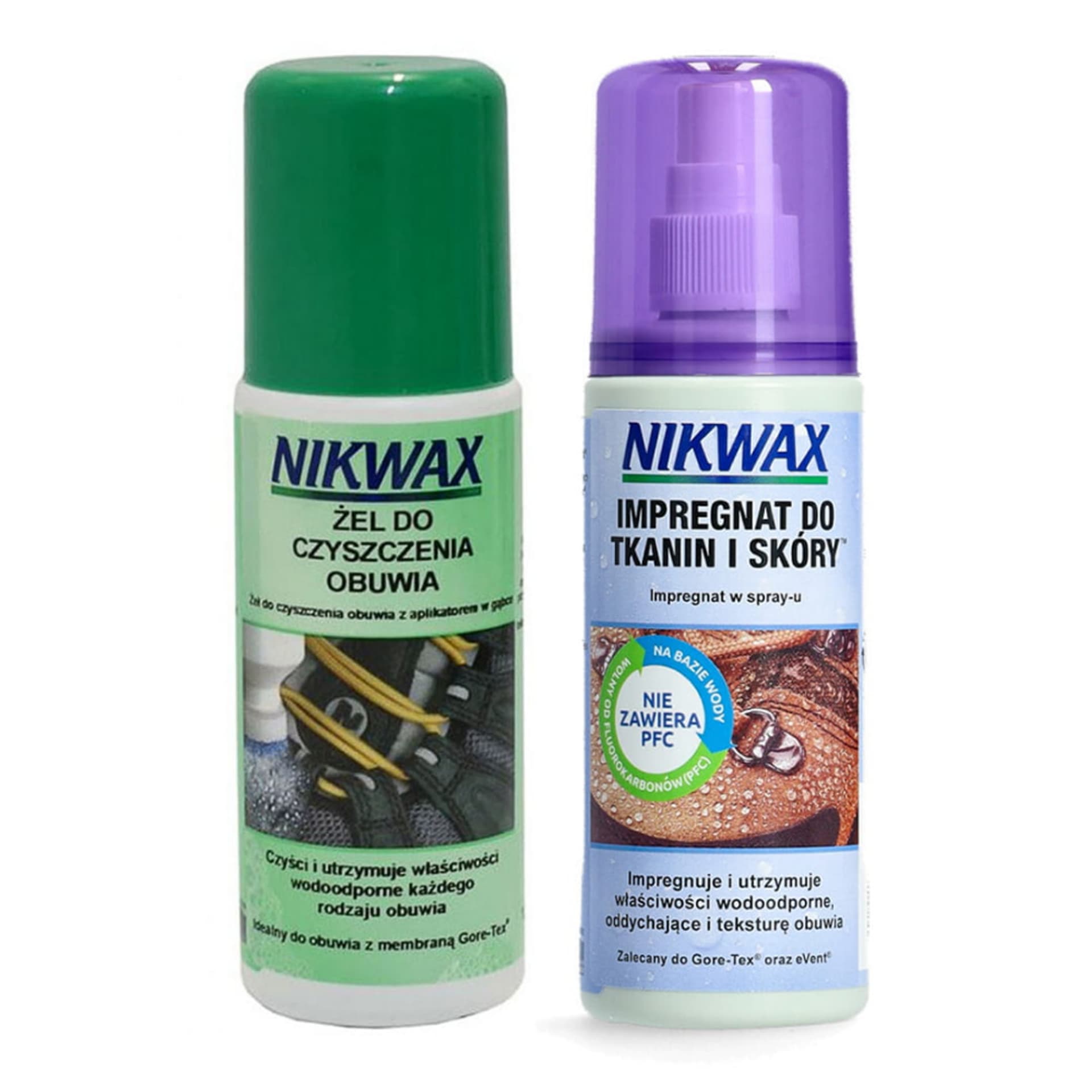 

Zestaw do obuwia Nikwax Footwear Cleanning Gel + Tkanina i skóra spray-on 2*125 ml