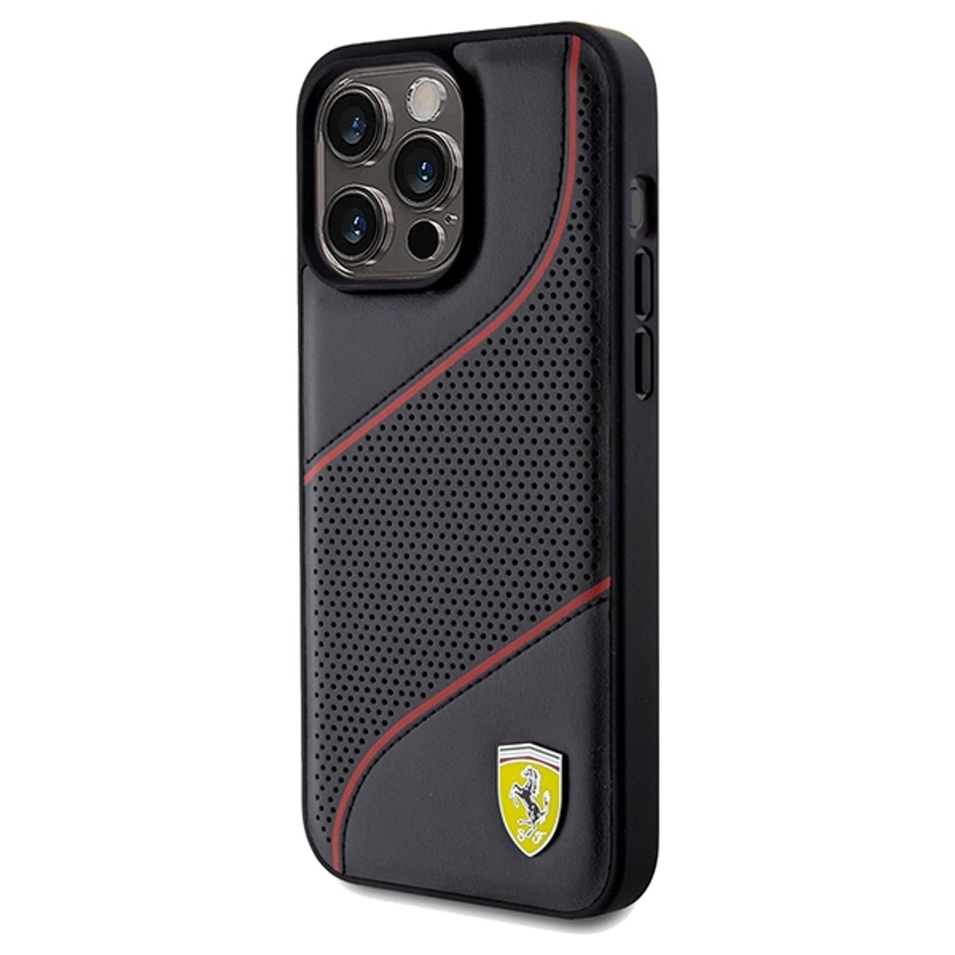 

Ferrari FEHCP15XPWAK iPhone 15 Pro Max 6.7" czarny/black hardcase Perforated Waves Metal Logo
