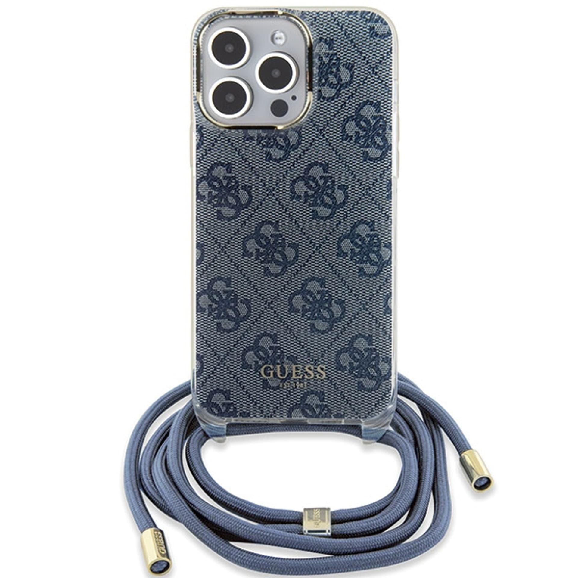 

Guess GUHCP15LHC4SEB iPhone 15 Pro 6.1" niebieski/blue hardcase Crossbody Cord 4G Print