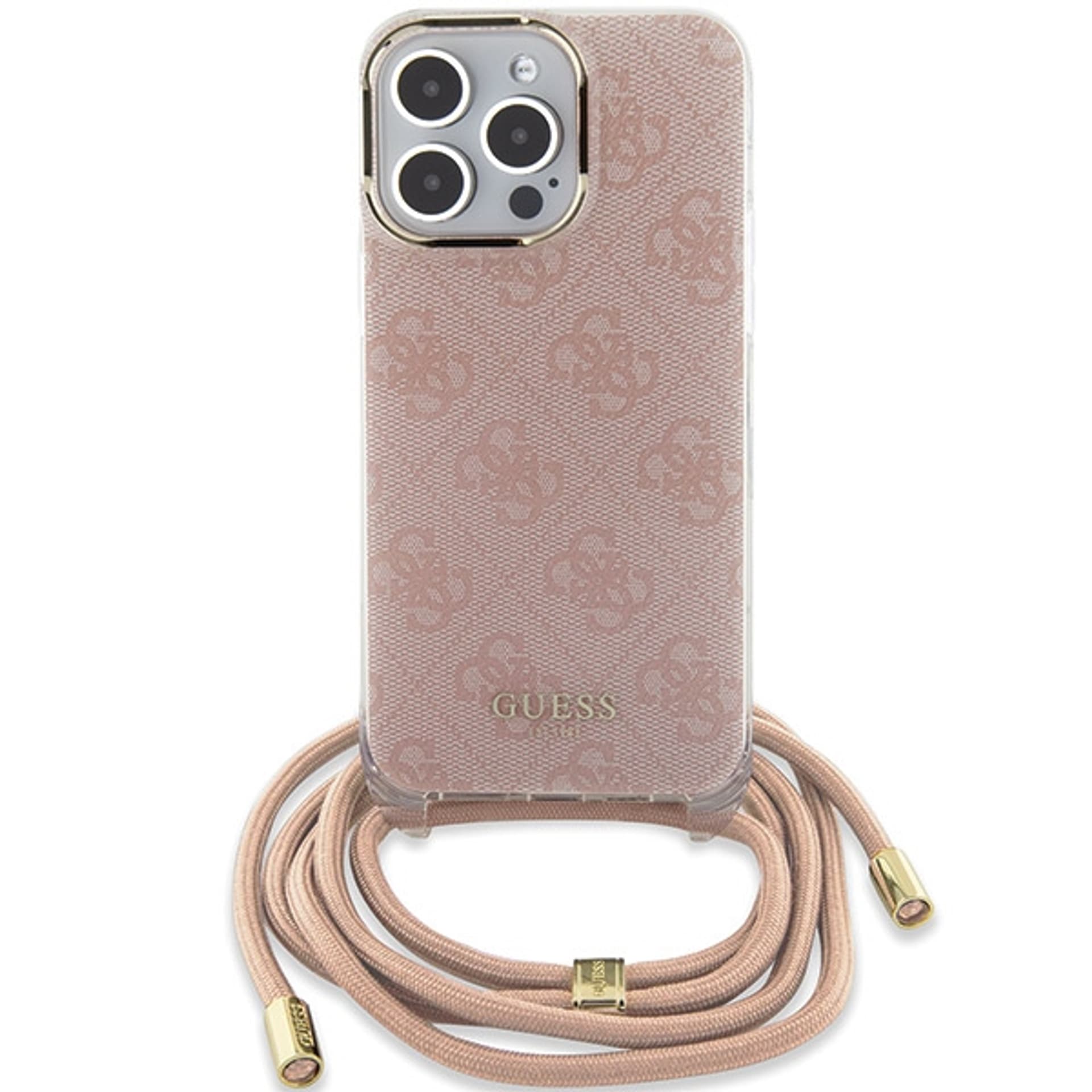 

Guess GUHCP15LHC4SEP iPhone 15 Pro 6.1" różowy/pink hardcase Crossbody Cord 4G Print