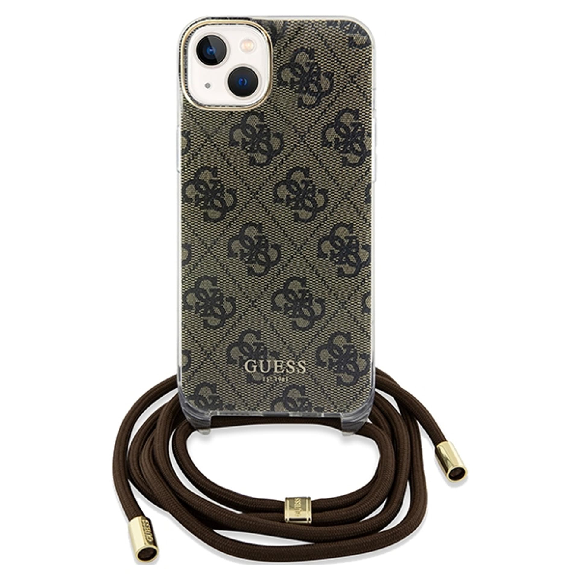 

Guess GUHCP15SHC4SEW iPhone 15 / 14 / 13 6.1" brązowy/brown hardcase Crossbody Cord 4G Print