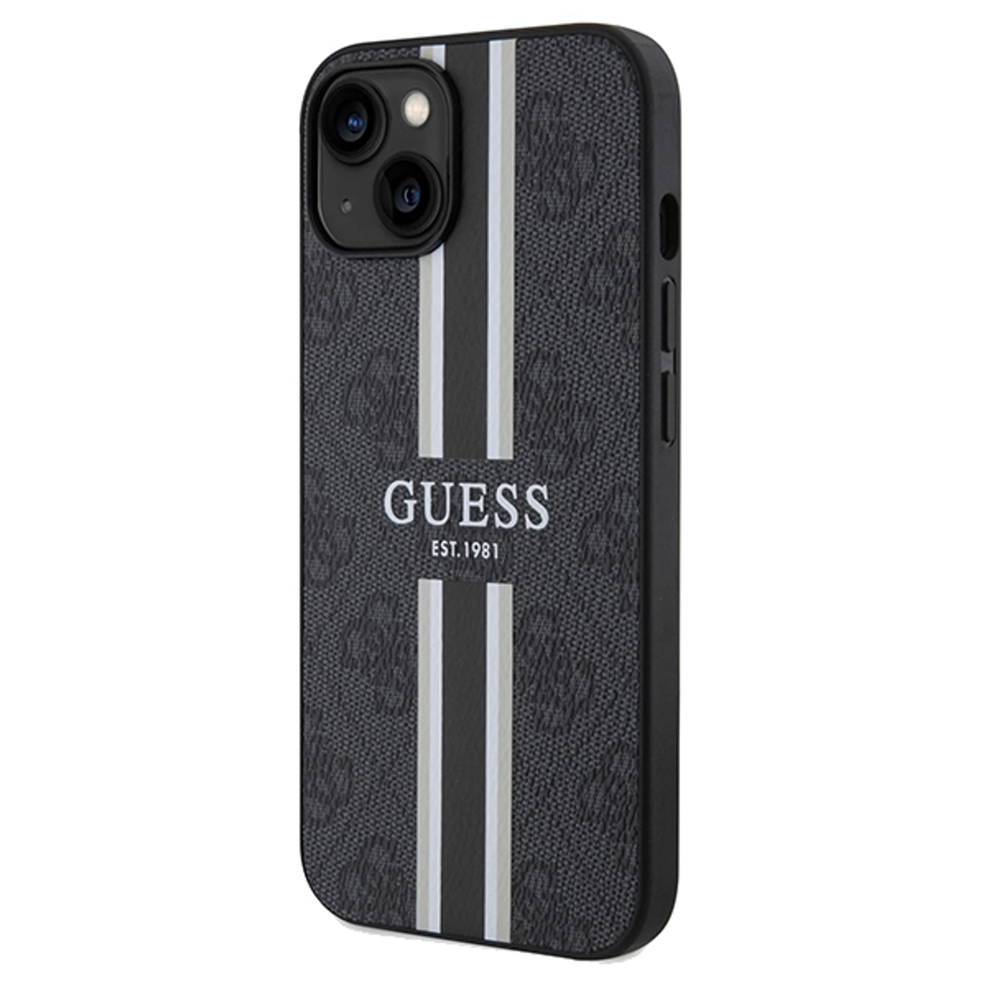 

Guess GUHMP15SP4RPSK iPhone 15 / 14 / 13 6.1" czarny/black hardcase 4G Printed Stripes MagSafe