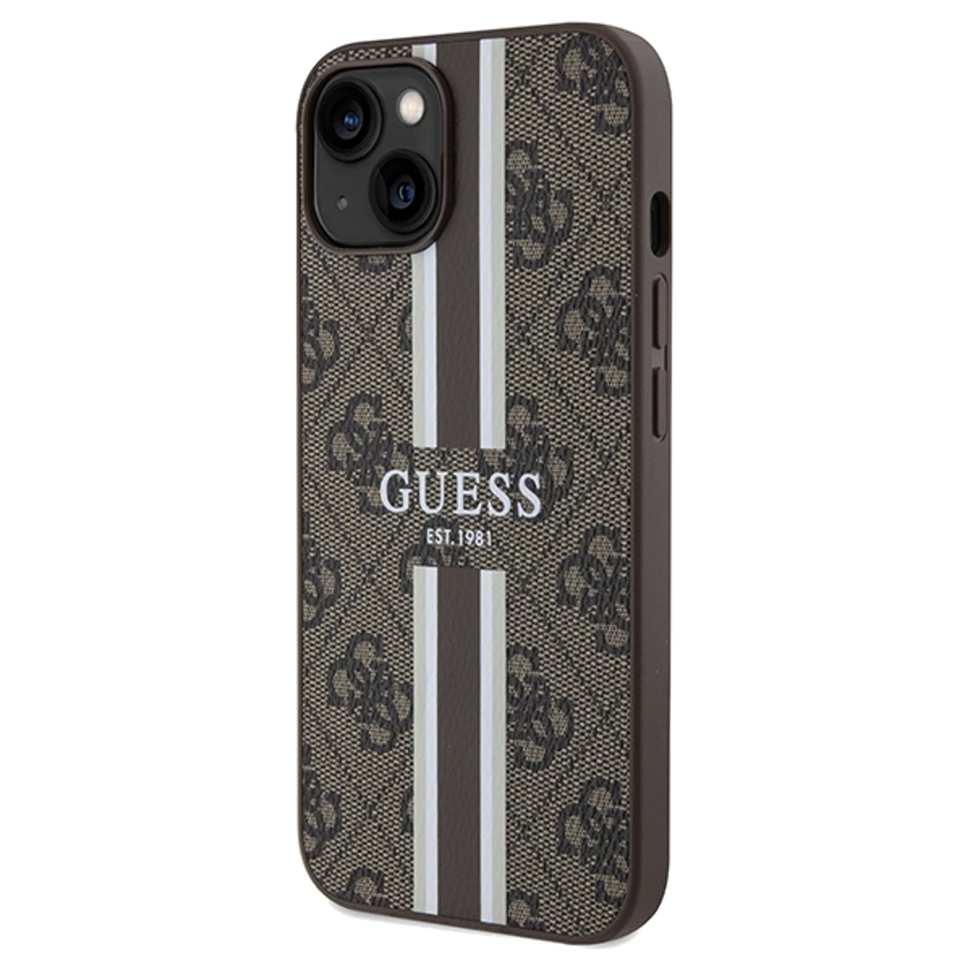 

Guess GUHMP15SP4RPSW iPhone 15 / 14 / 13 6.1" brązowy/brown hardcase 4G Printed Stripes MagSafe