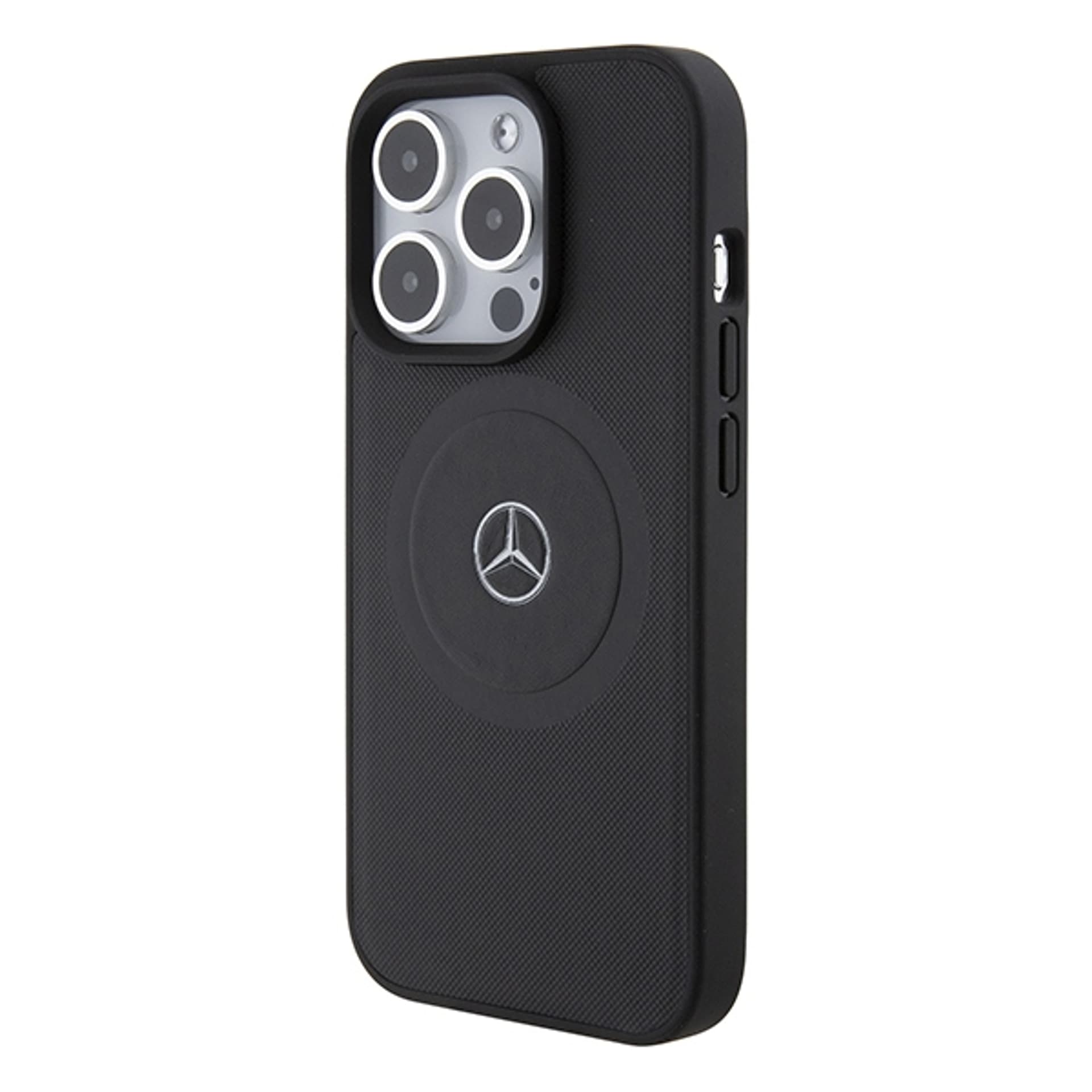 

Mercedes MEHMP15X23RMMK iPhone 15 Pro Max 6.7" czarny/black hardcase Crossed Lines Pattern Leather MagSafe