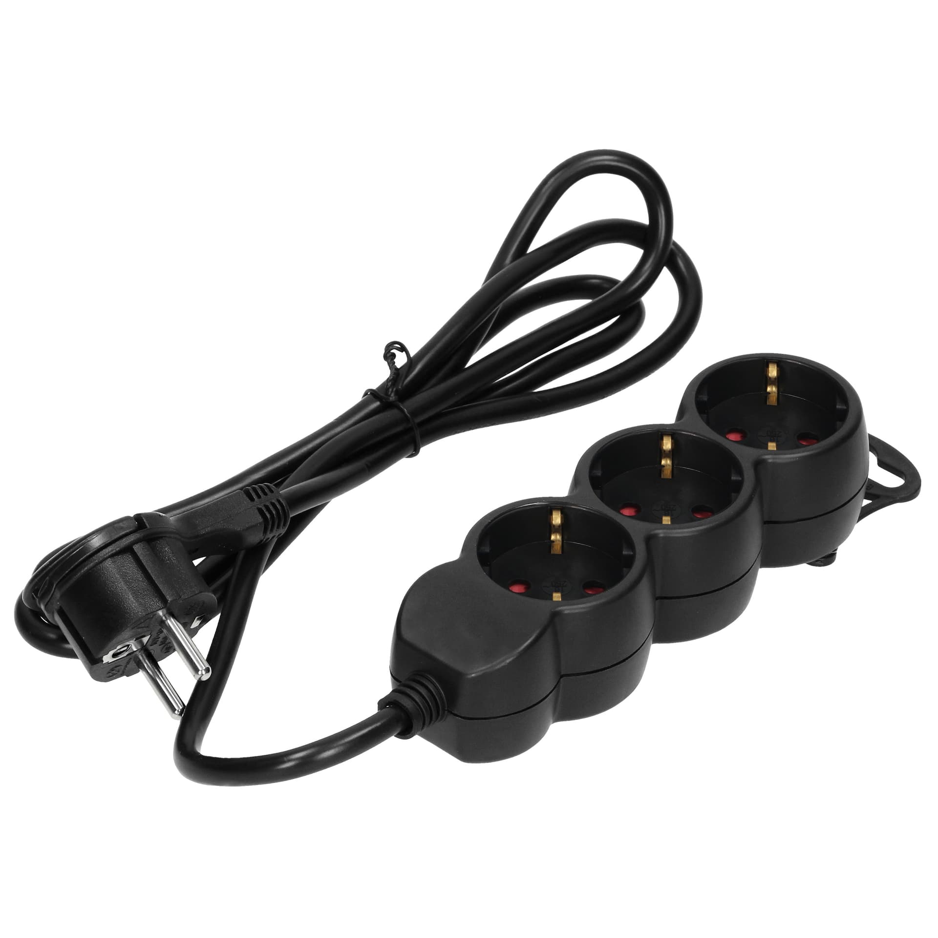 

Przedłużacz 3-krotny 2P+Z (Schuko), 1,5m H05VV-F 3x1,5mm2 , Imax=16A, płaska wtyczka, czarny, Schuko)/1.5m h05vv-f 3x1.5mm2/imax=16a/płaska wtyczka/czarn