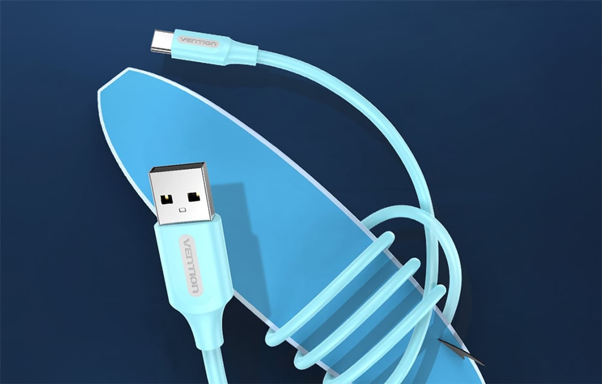 

Kabel USB 2.0 A do USB-C 3A 1,5m Vention COKSG jasnoniebieski