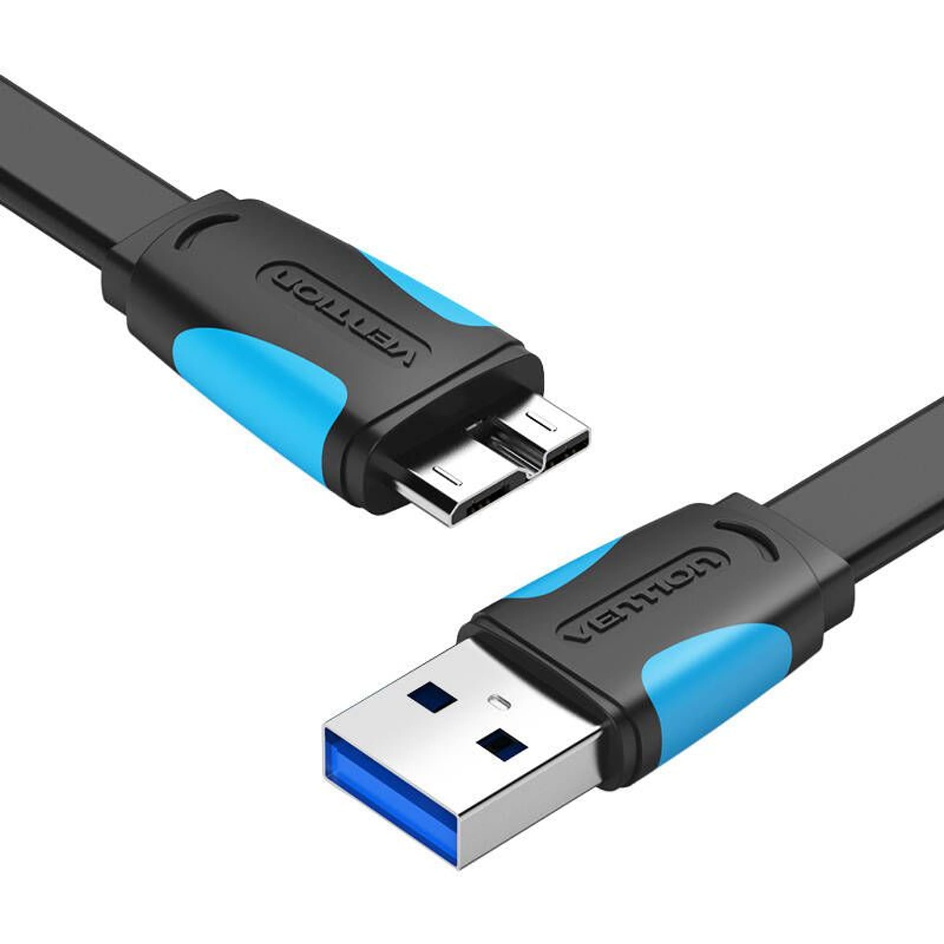 

Płaski kabel USB3.0 A do Micro B Vention VAS-A12-B050 0,5m czarny