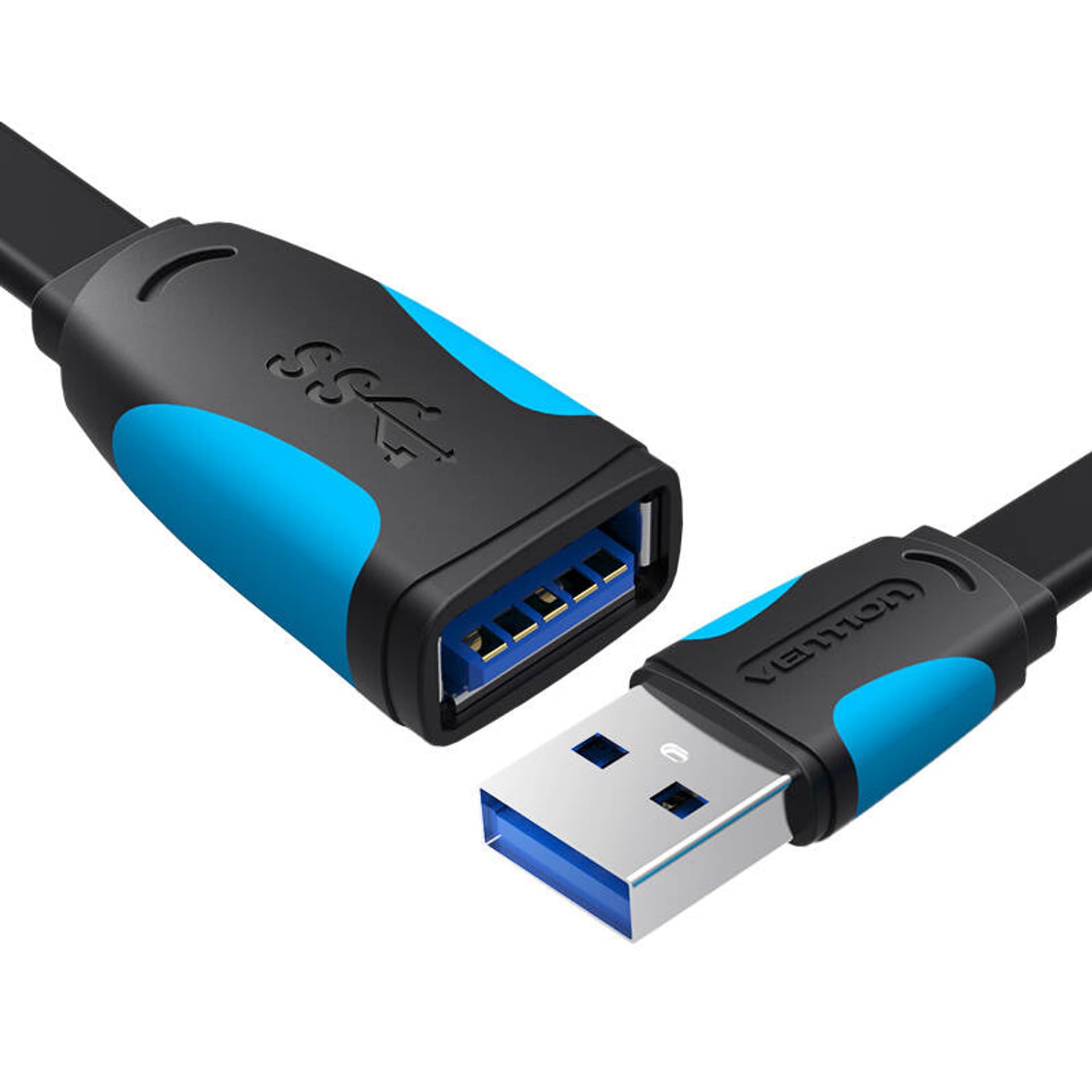 

Płaski przedłużacz USB3.0 Vention VAS-A13-B200 2m Czarny