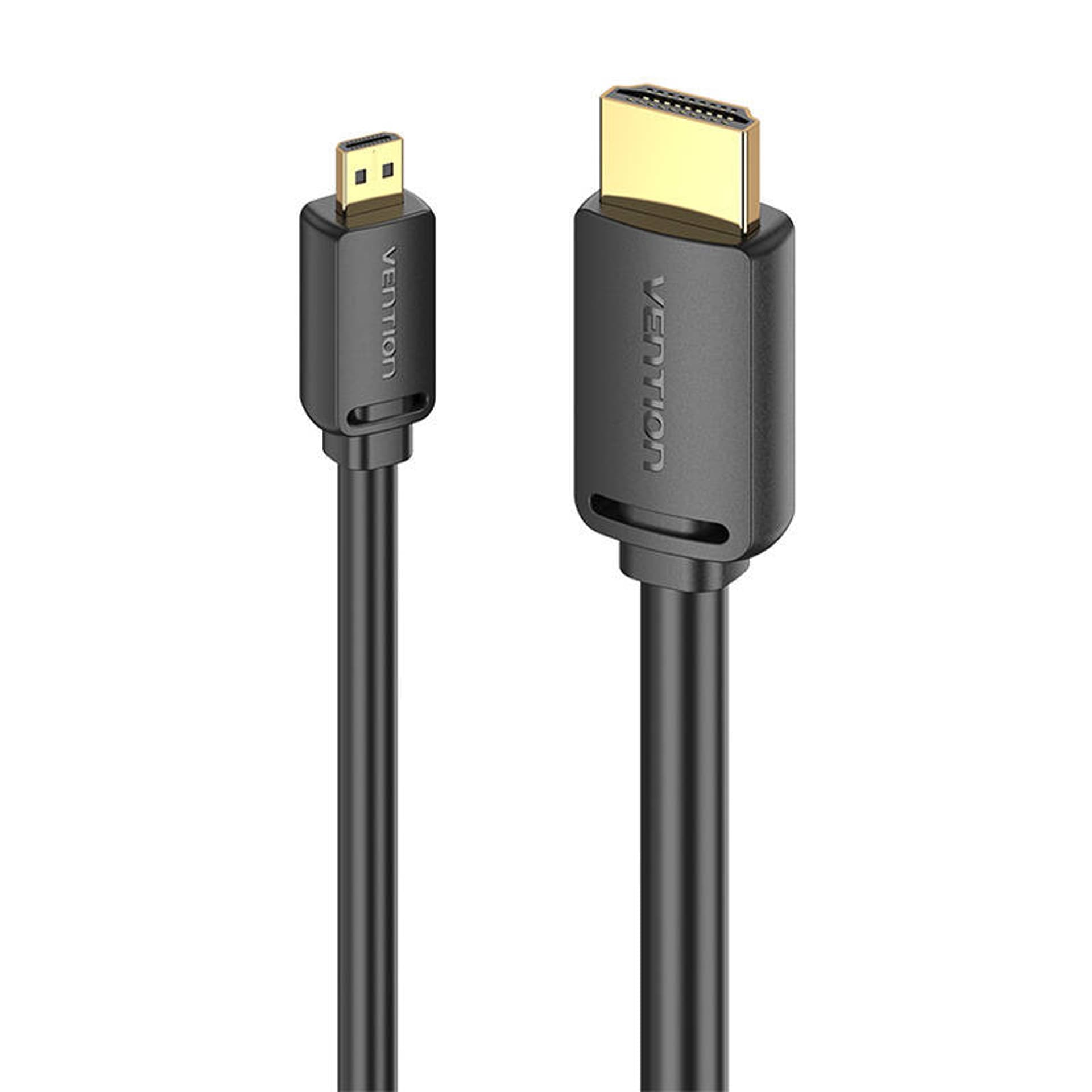 

Kabel HDMI-D męski do HDMI-A męski 4K HD 2m Vention AGIBH (czarny)