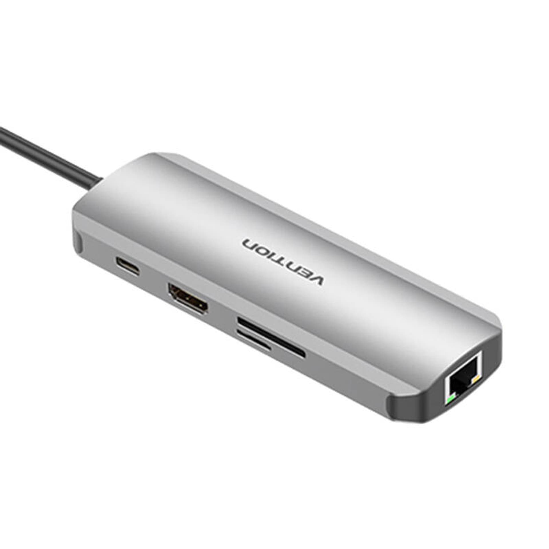 

Stacja dokująca z USB-C do HDMI, 3x USB3.0, RJ45, SD, TF, PD 0,15m Vention TOKHB (szary)