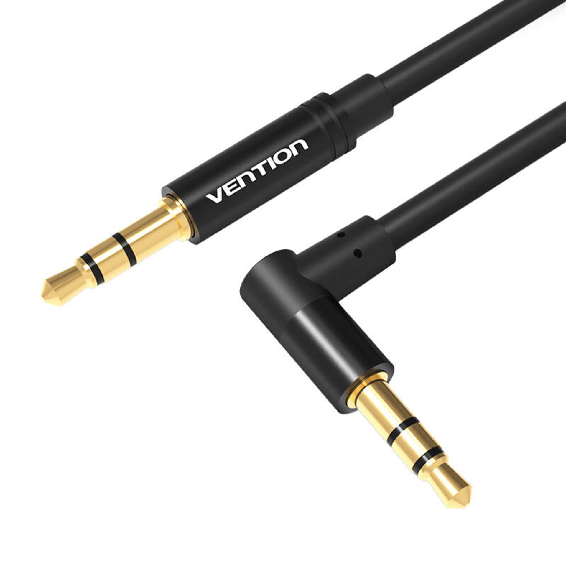 

Kabel audio 3,5mm męski do kątowy 90° męski 1m Vention BAKBF-T Czarny