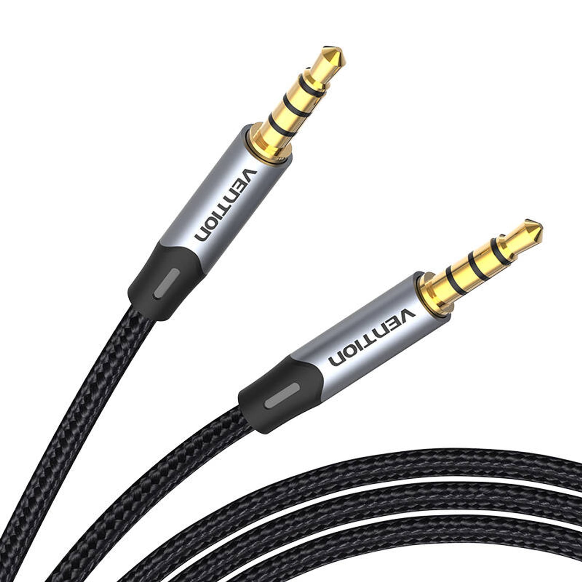 

Kabel audio TRRS 3,5mm męski do męskiego kabla Aux 1,5m Vention BAQHG Szary