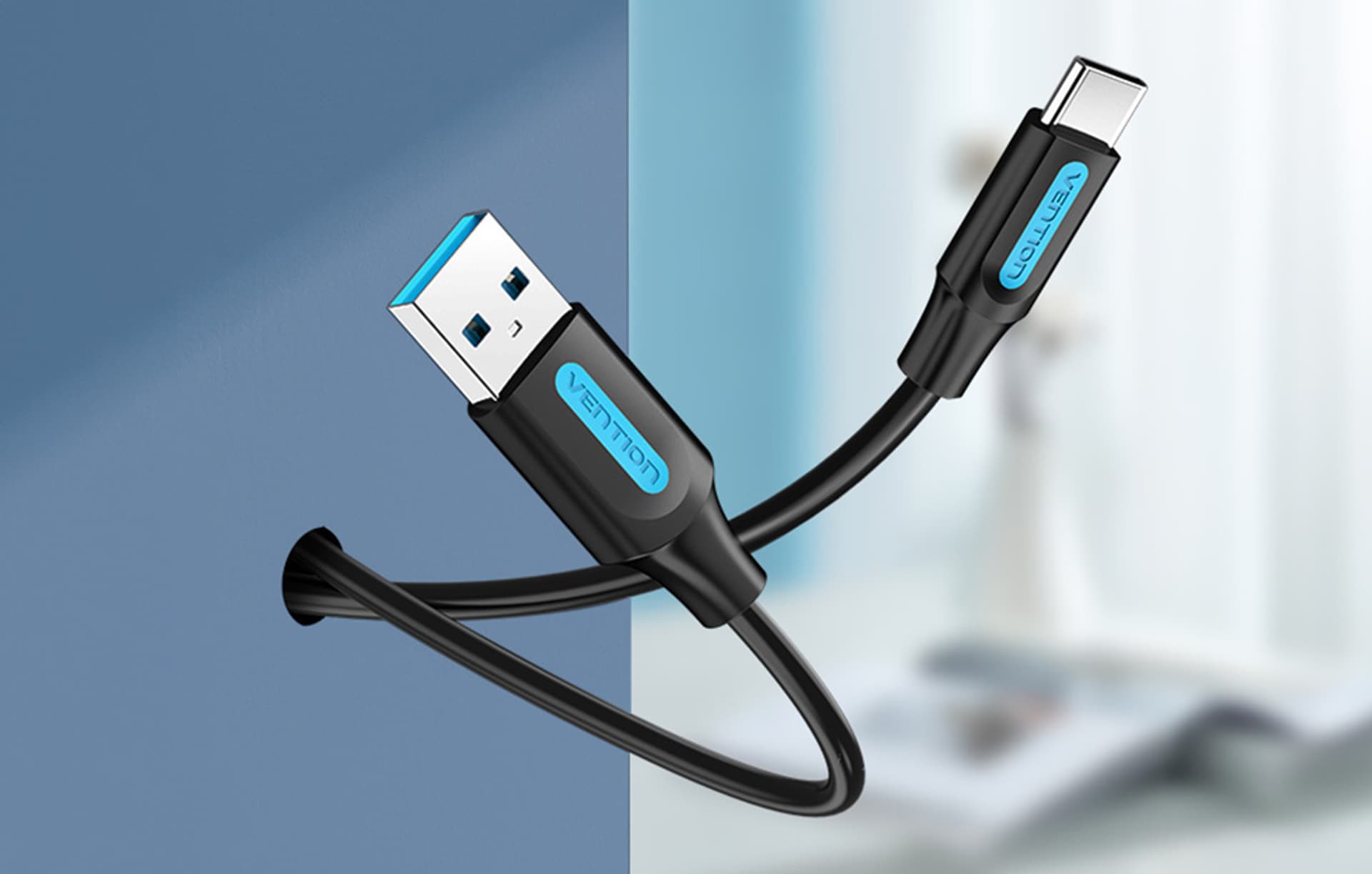 

Kabel USB 3.0 A do USB-C Vention COZBF 1m czarny PVC