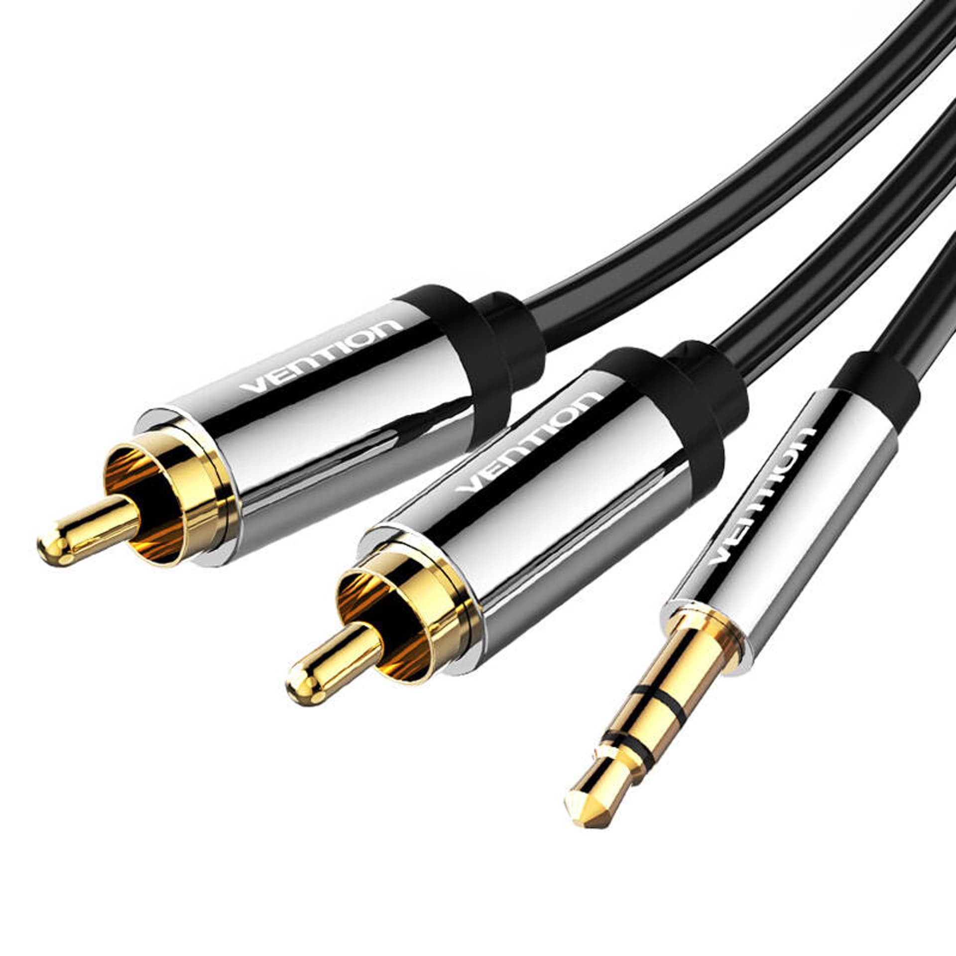 

Kabel audio 3,5mm męski do 2x RCA męski 2m Vention BCFBH czarny