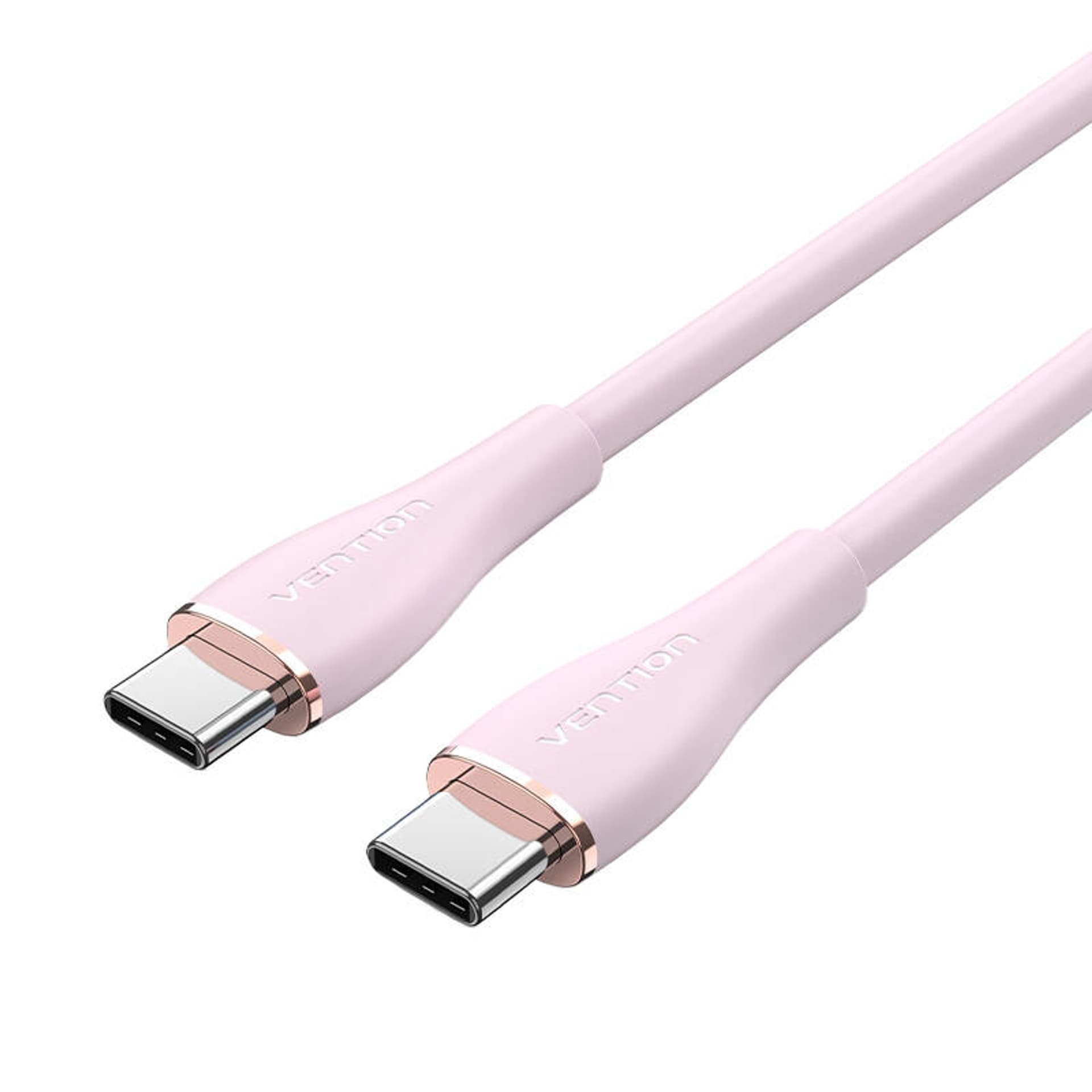 

Kabel USB-C 2.0 do USB-C 5A Vention TAWPG 1,5m różowy silikonowy
