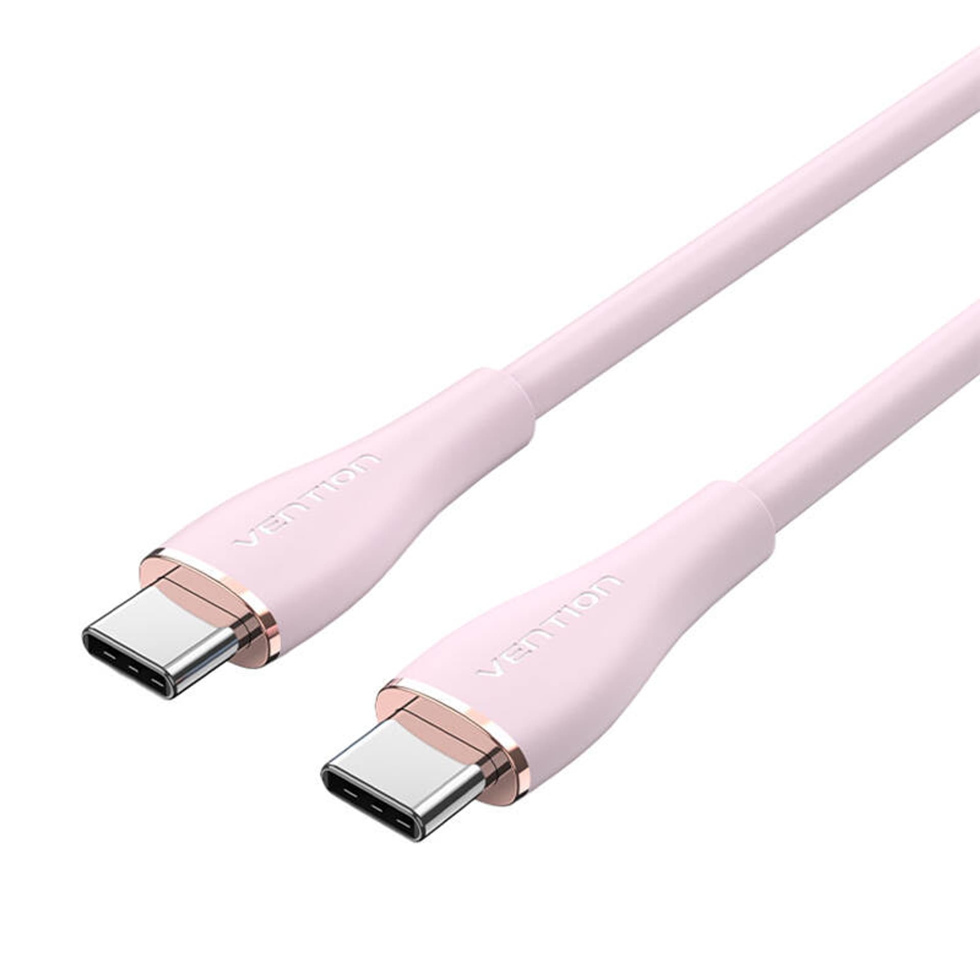 

Kabel USB-C 2.0 do USB-C 5A Vention TAWPF 1m różowy silikonowy