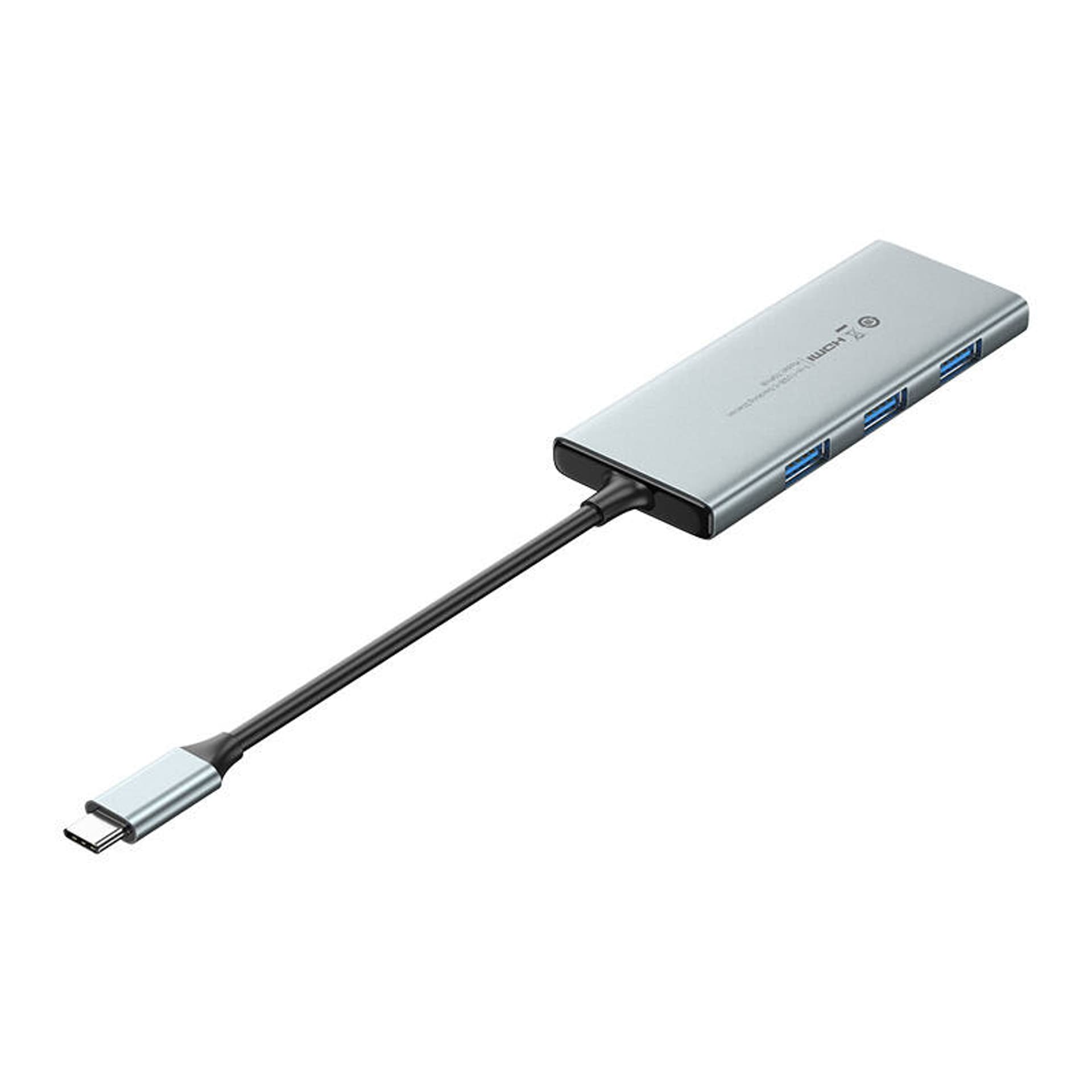 

Hub USB-C do HDMI, 3x USB 3.0, SD, TF, PD Vention TOPHB 0,15m Szary