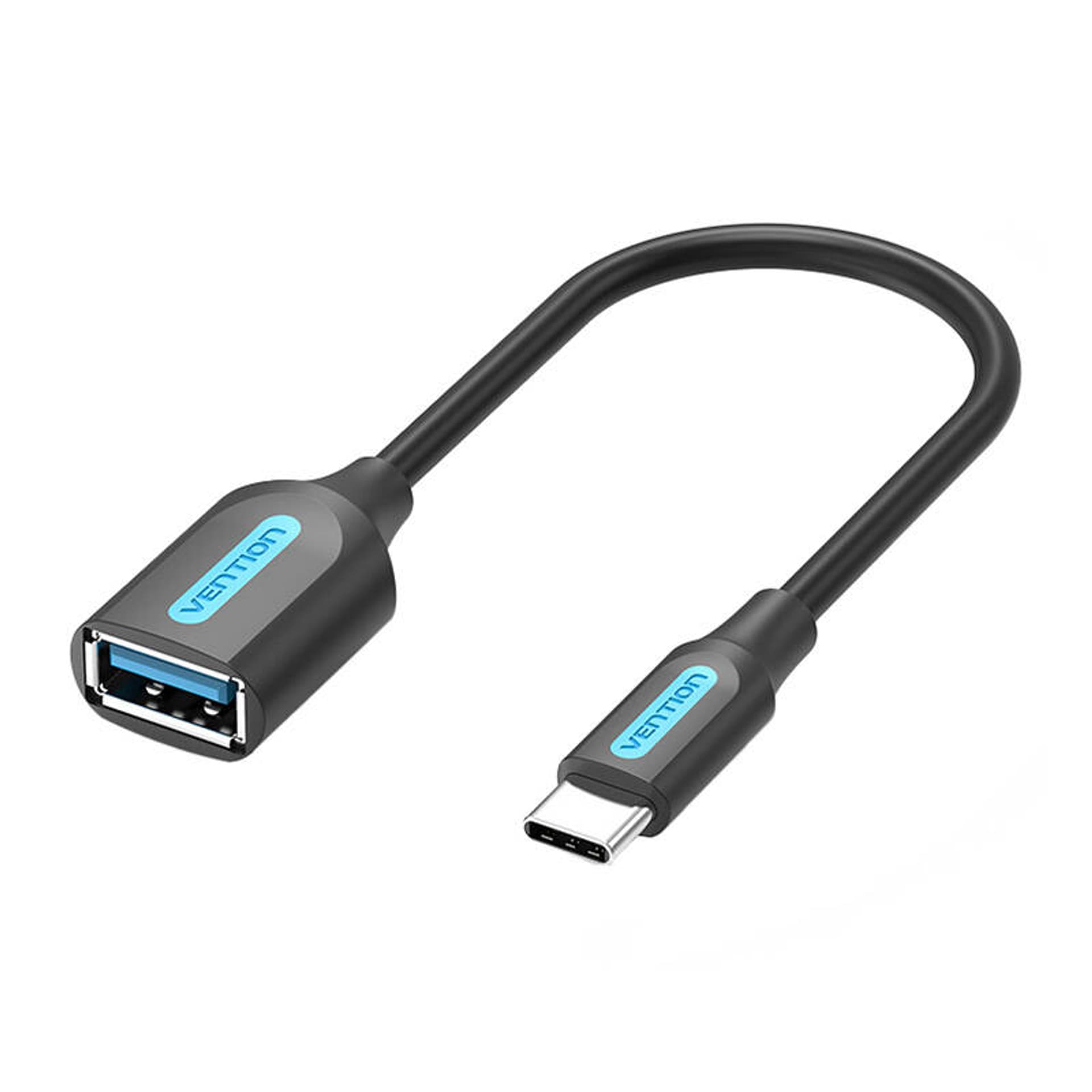 

Kabel USB-C 3.1 męski do USB-A żeński OTG Vention CCVBB 0,15 m, czarny, PVC