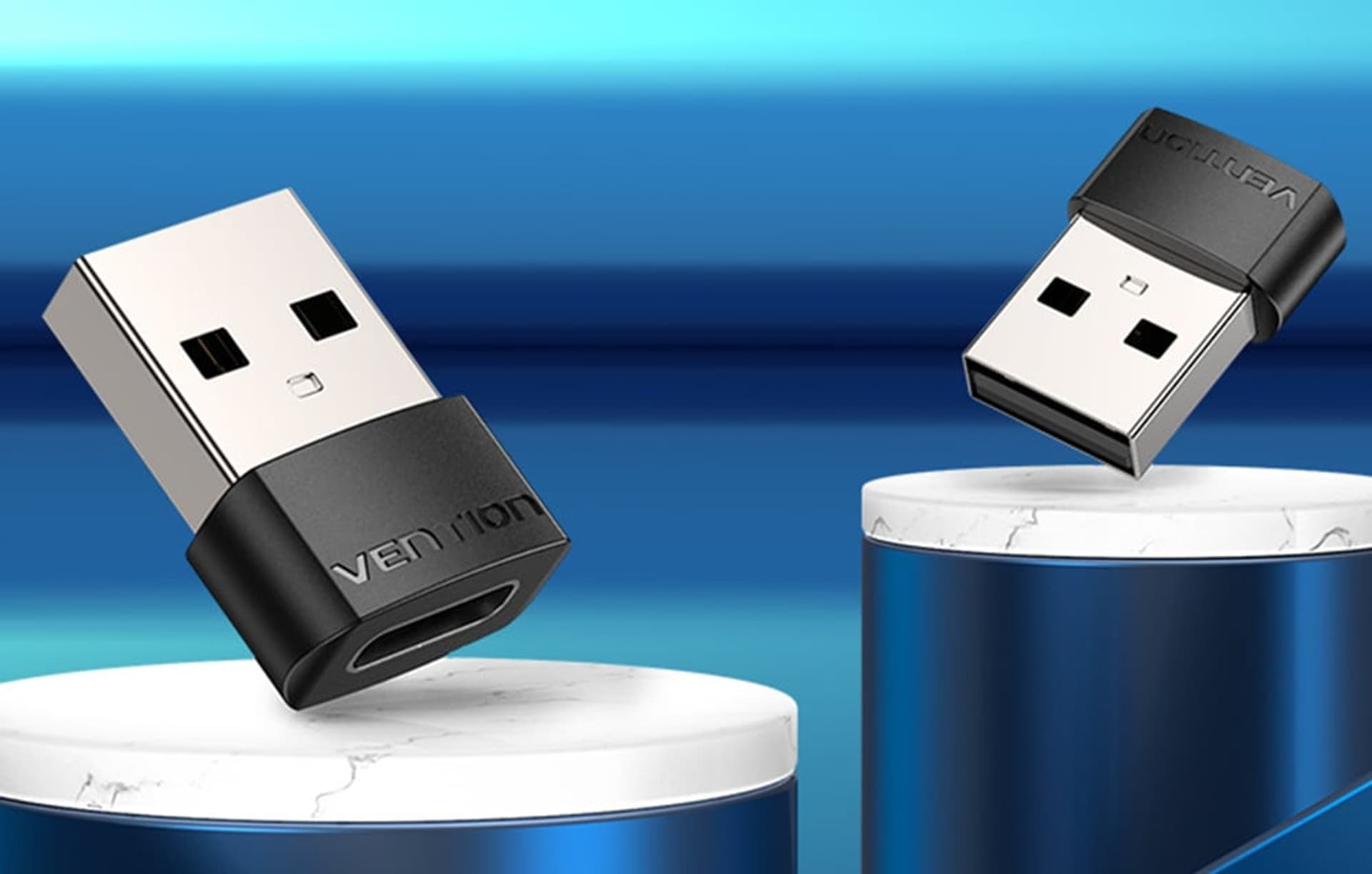 

Adapter USB 2.0 męski na USB-C żeński Vention CDWB0 Czarny PVC