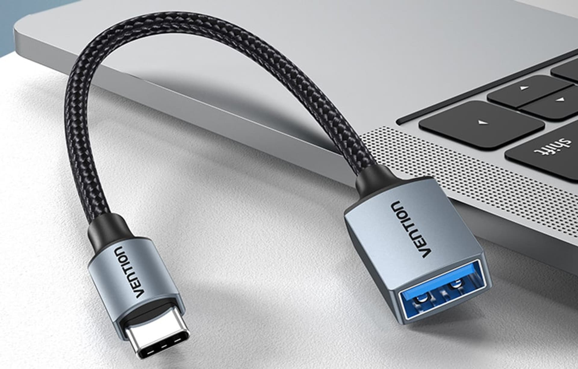 

Kabel USB 3.0 C męski do USB żeński OTG 0,15m Vention CCXHB (szary)