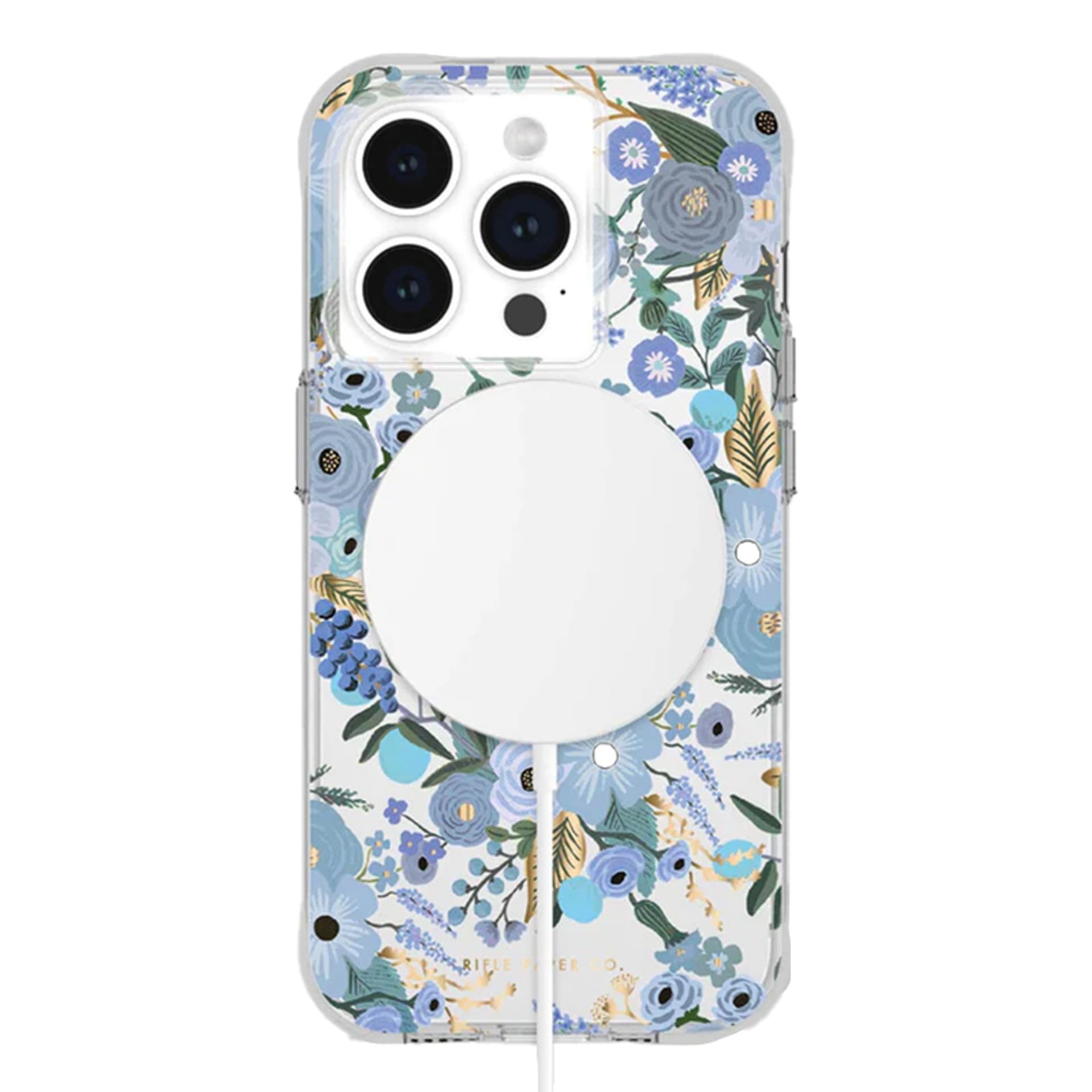 

Rifle Paper Clear MagSafe - Etui iPhone 15 Pro (Garden Party Blue)
