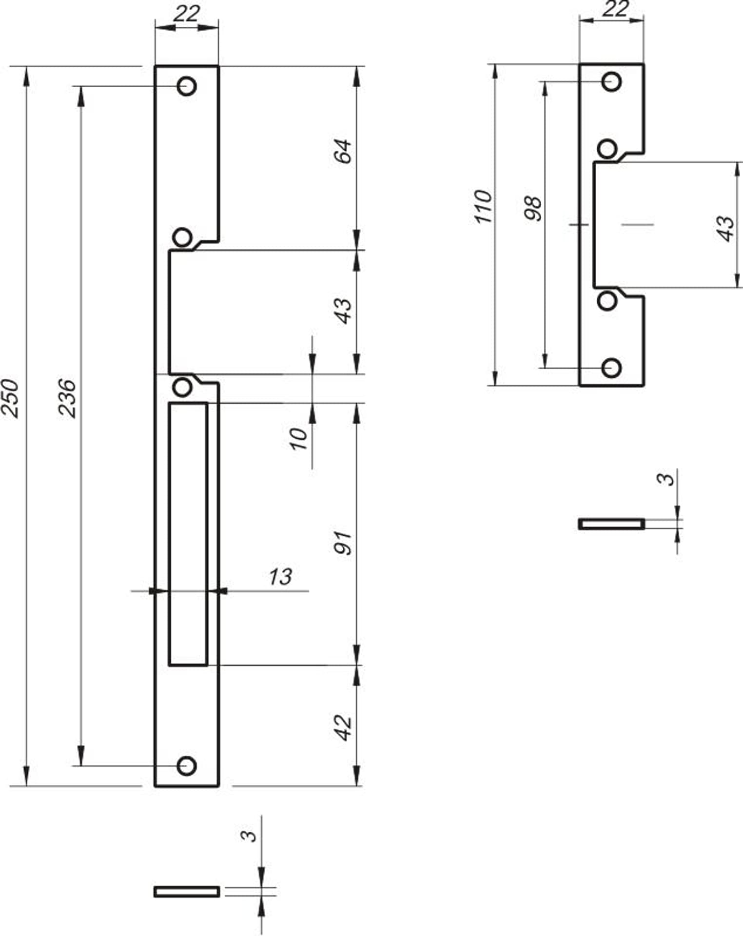 

ZACZEP PŁASKI DO ELEKTROZACZEPU RE41L SZEROKOŚĆ 22MM MODEL L