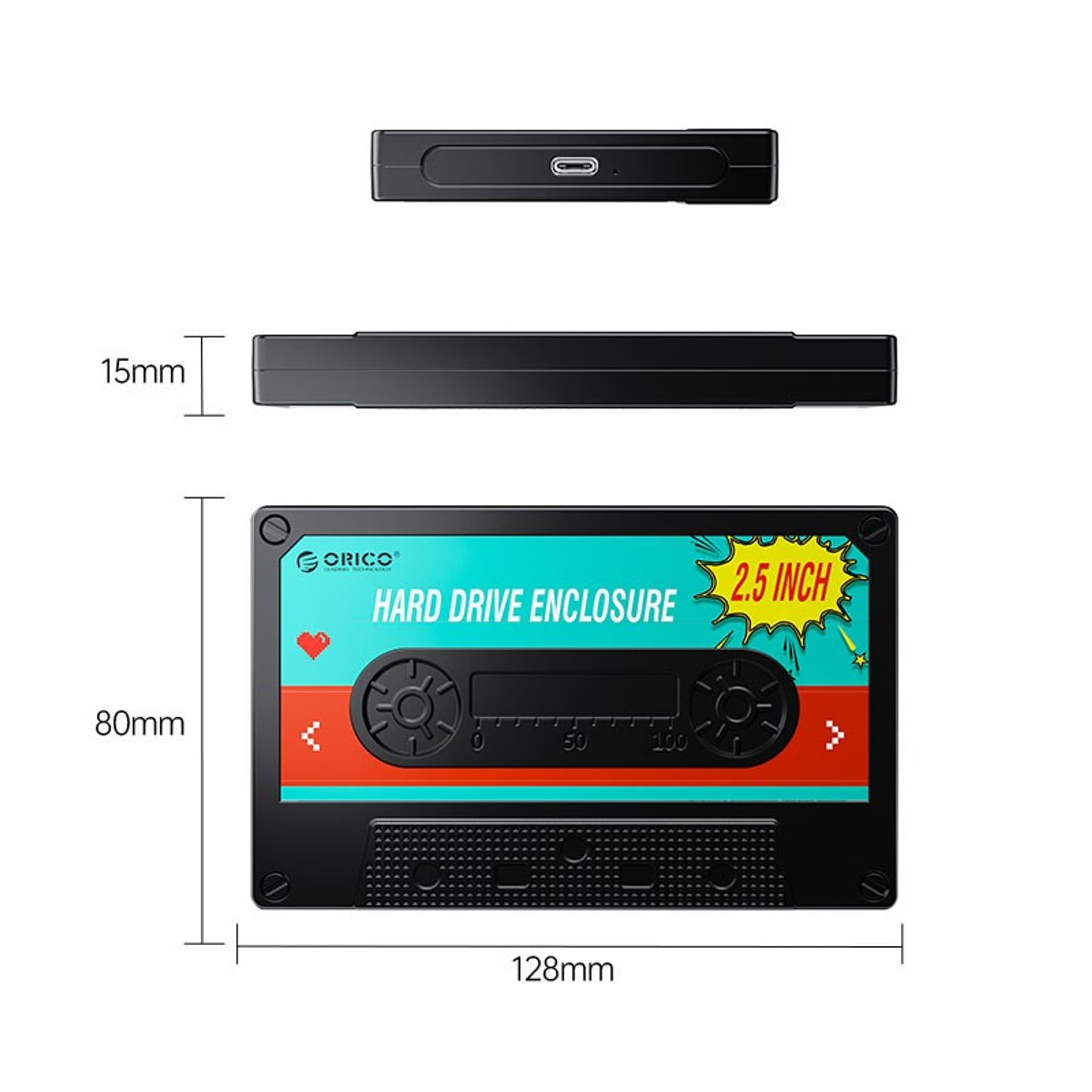 

ORICO OBUDOWA DYSKU USB-C SATA 2,5", 6GBPS, KASETA