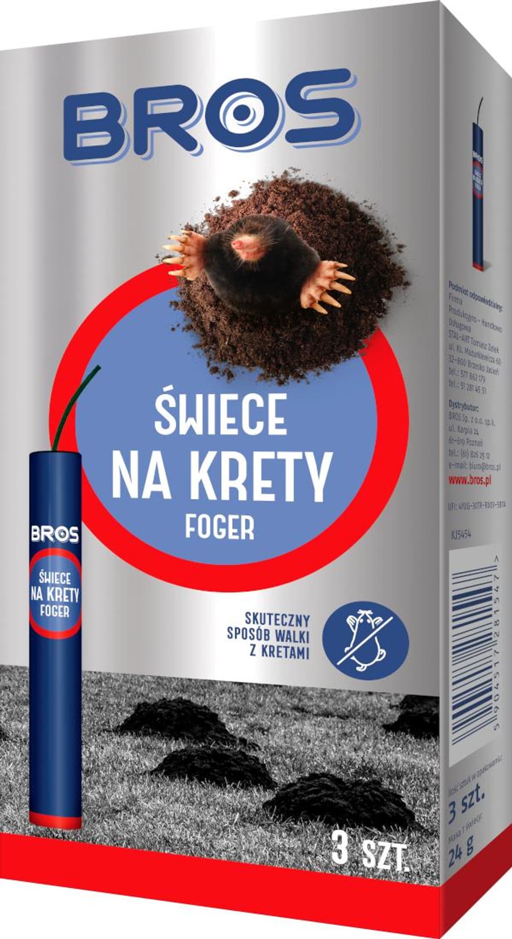 

Świeca na krety 3 szt + 1 GRATIS Bros 342