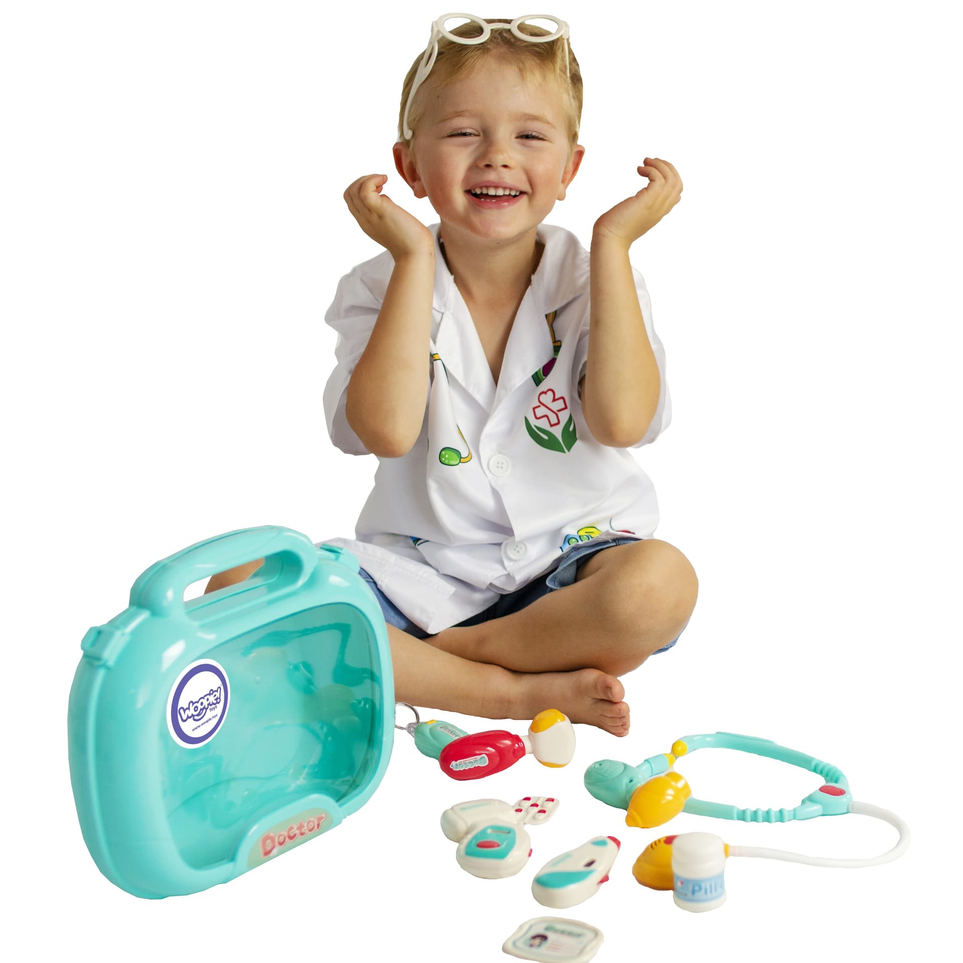 

WOOPIE Zestaw Lekarski Mały Lekarza Doktor w Walizce Światło Dźwięk + Akc.